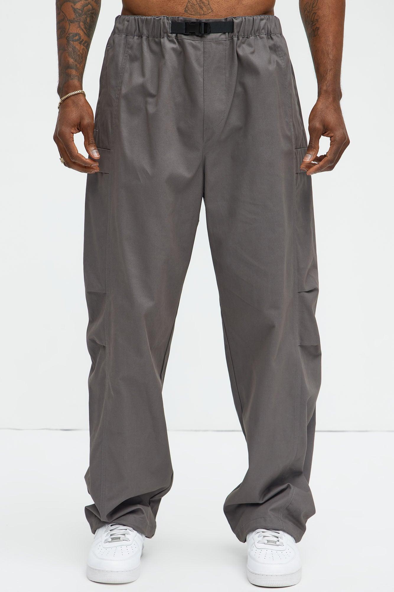 Baggy Chase Utility Cargo Pants - Grey Product Image