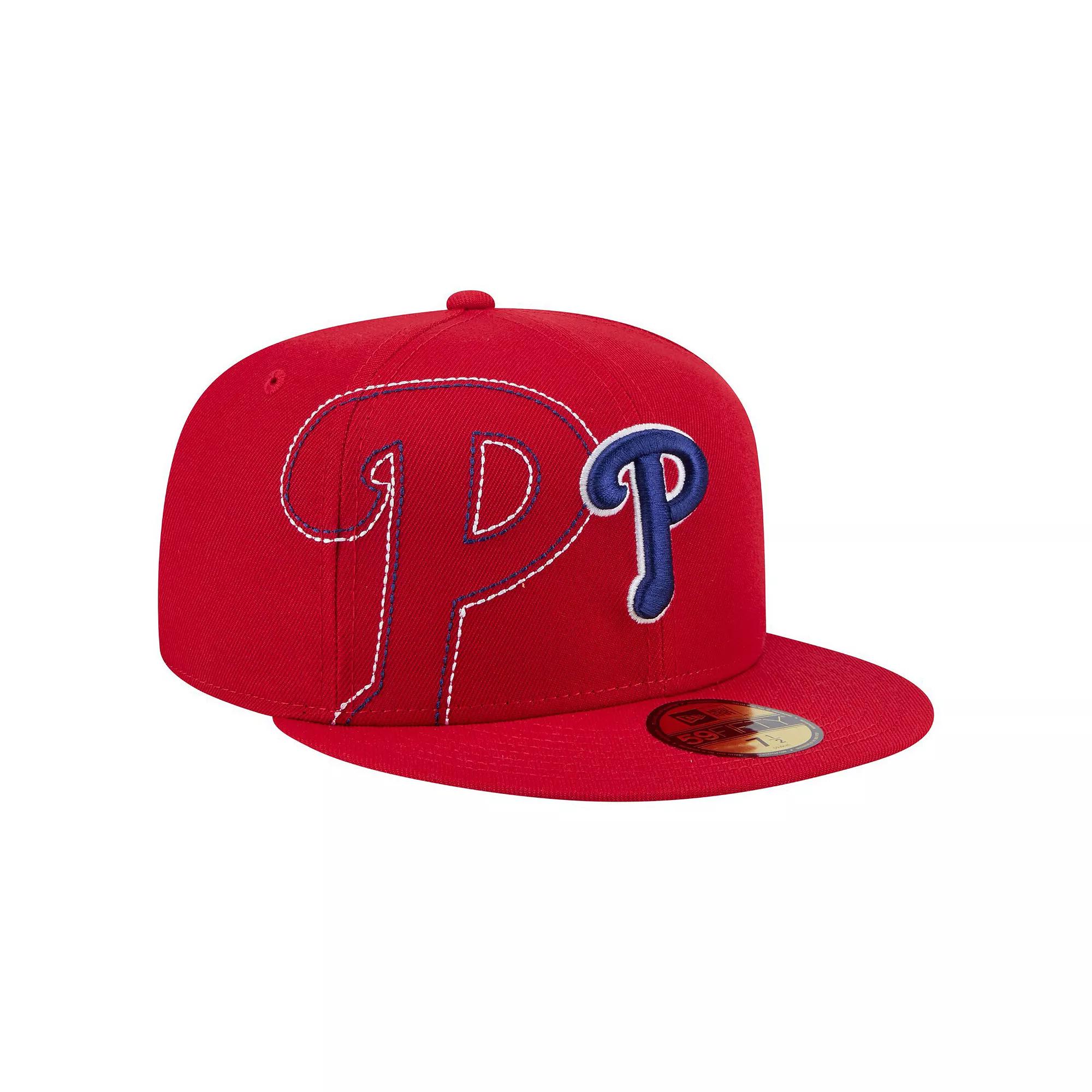 Men's New Era Red Philadelphia Phillies Yarn Stitch 59FIFTY Fitted Hat,  Product Image