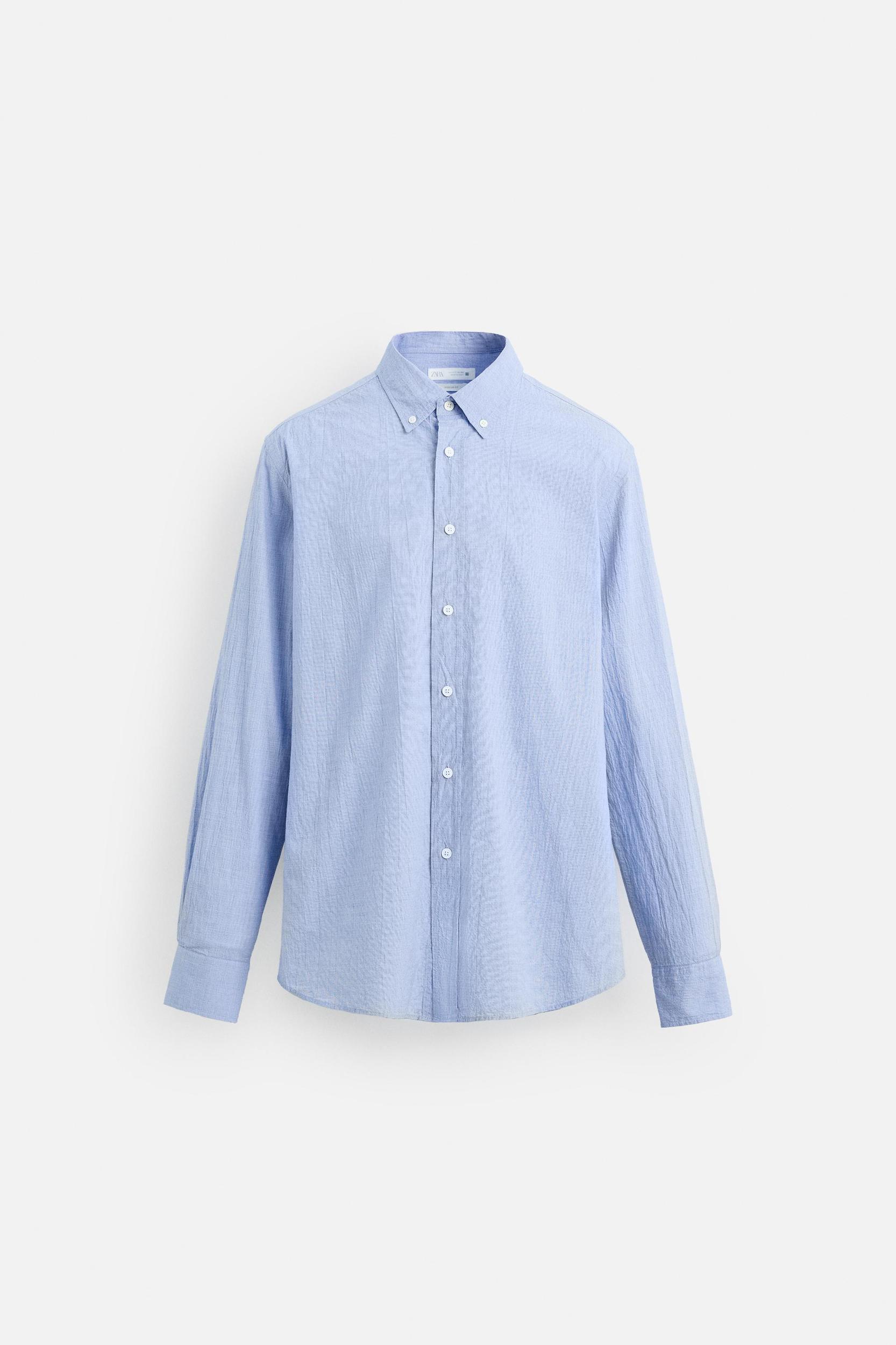 WRINKLED EFFECT REGULAR FIT SHIRT Product Image