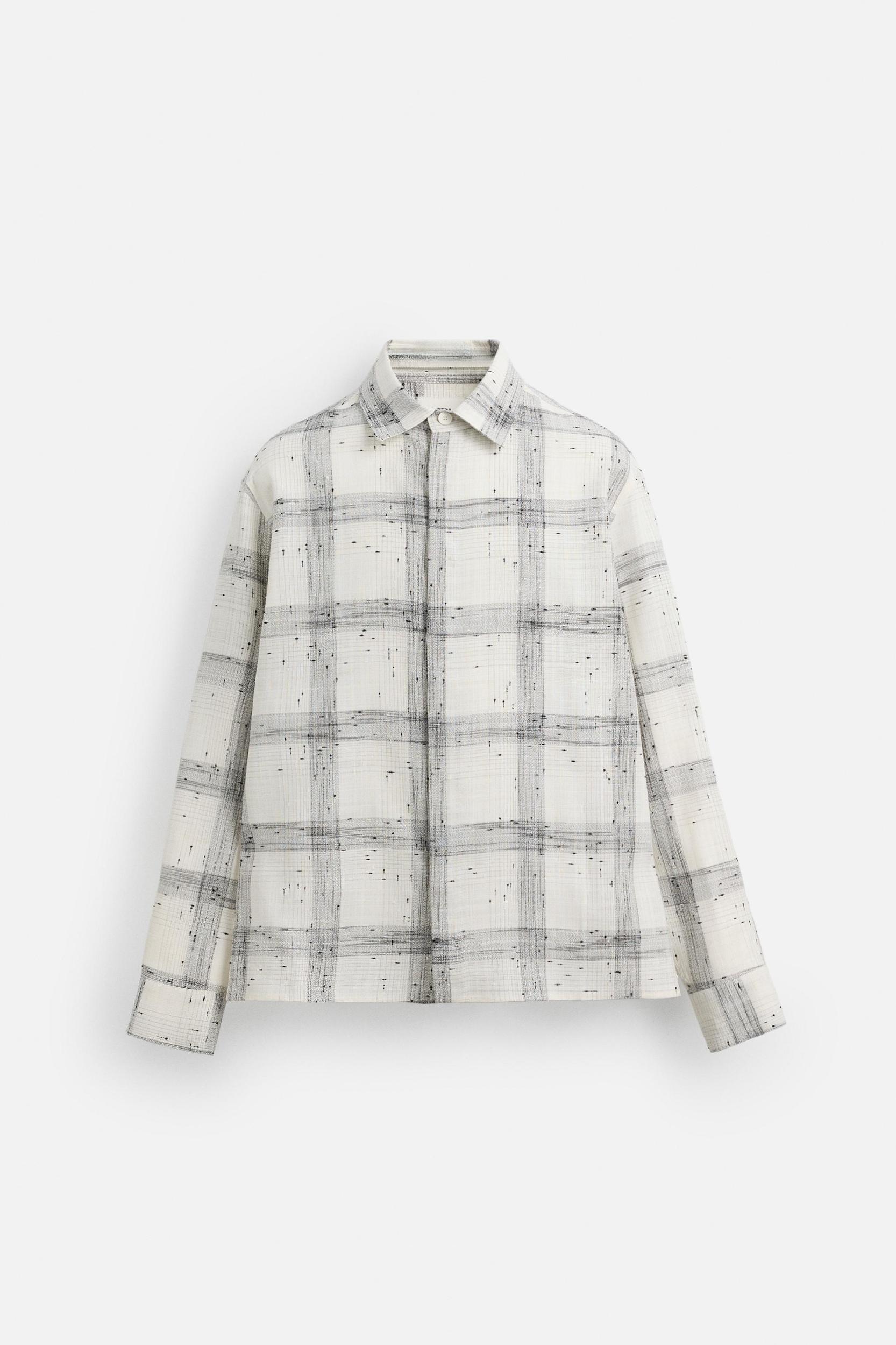 LIMITED EDITION TEXTURED PLAID OVERSHIRT Product Image