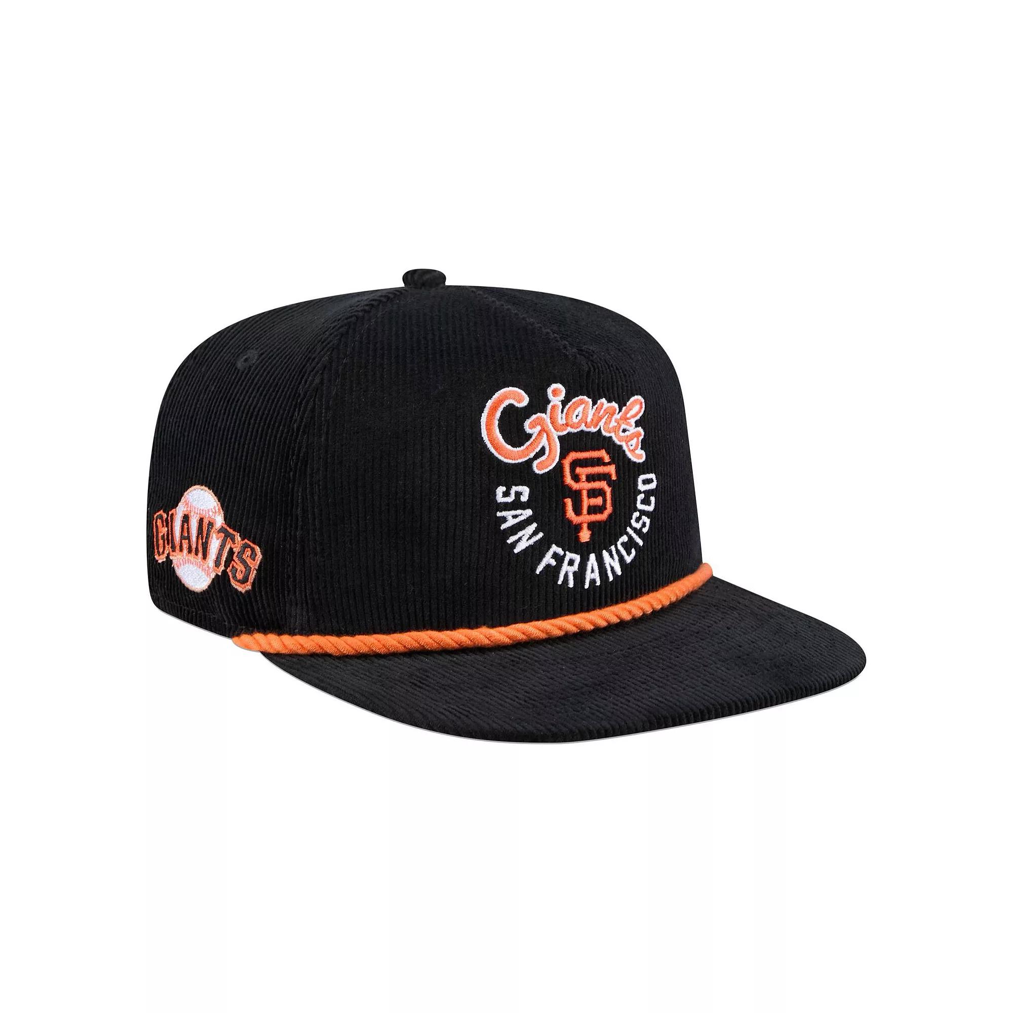 Men's New Era Black San Francisco Giants Full Circle Corduroy Golfer Adjustable Hat Product Image