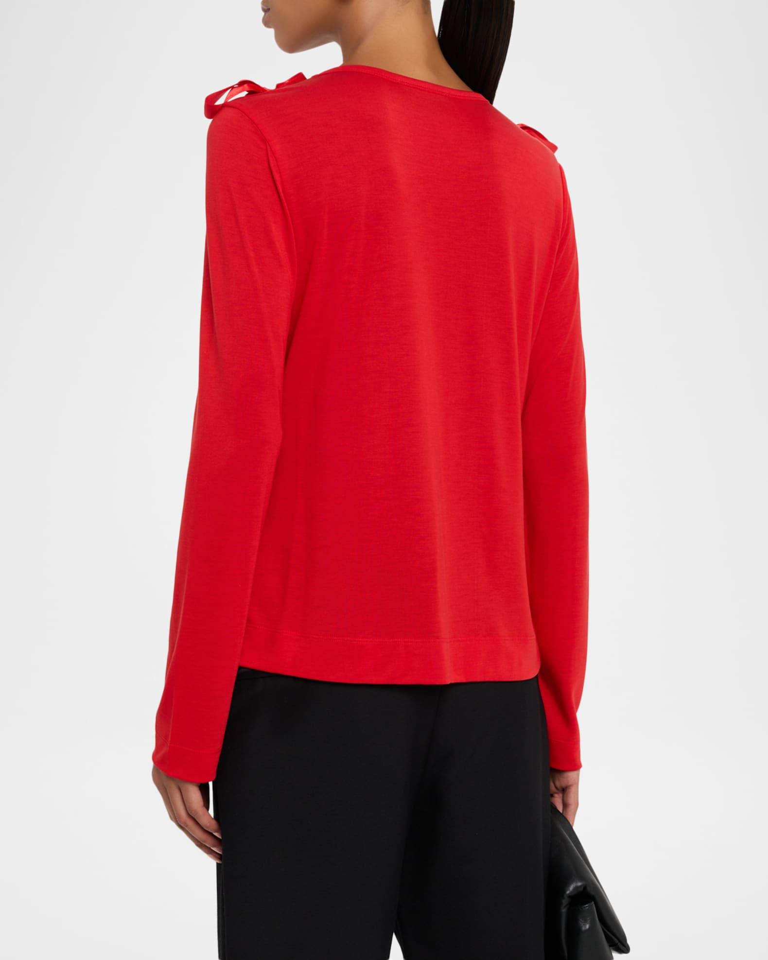 Ribbon Bow Long-Sleeve T-Shirt Product Image