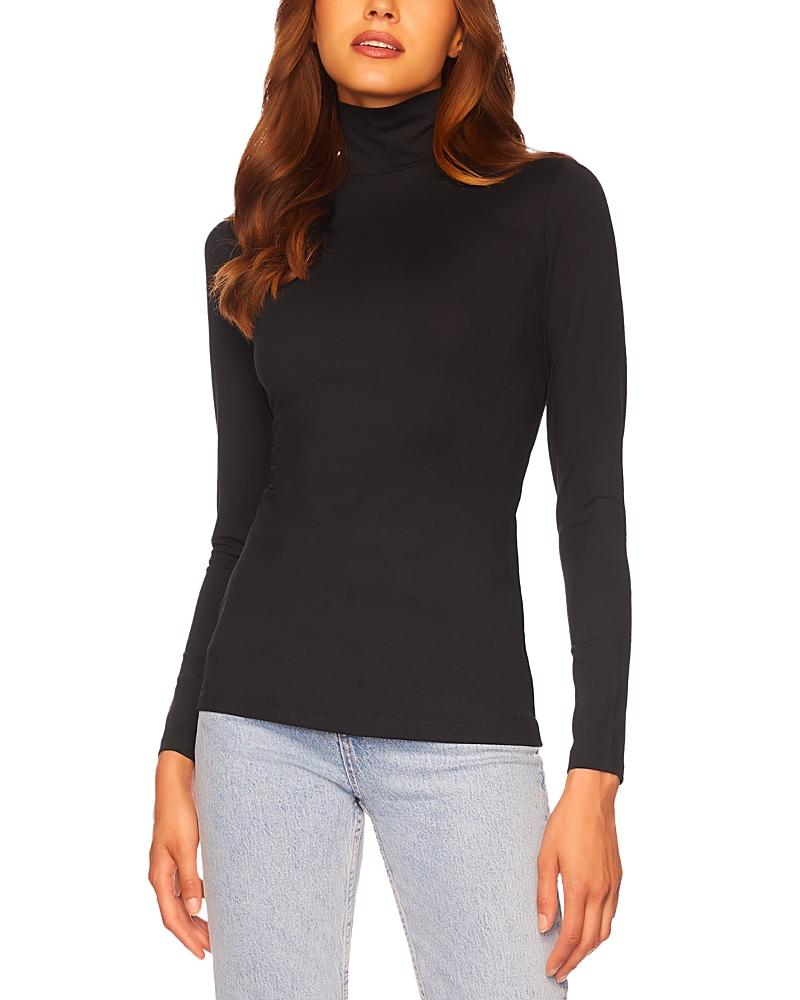 Womens Mock Turtleneck Long-Sleeve Top Product Image