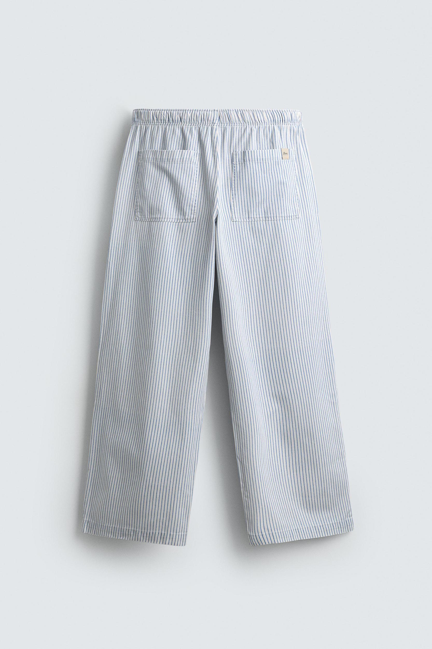 STRIPED BAGGY FIT PANTS Product Image