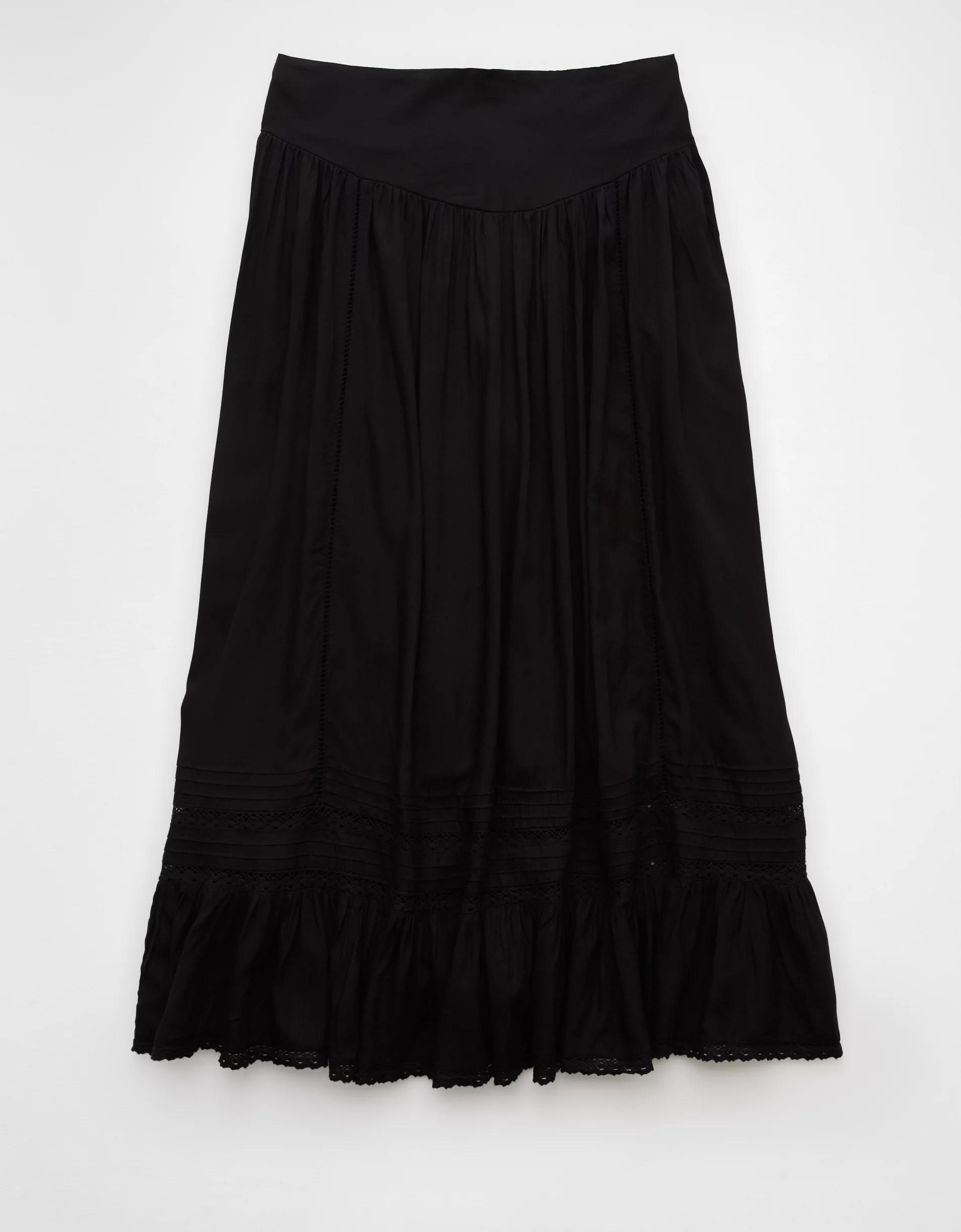 AE High-Waisted Ruffle Maxi Skirt Product Image