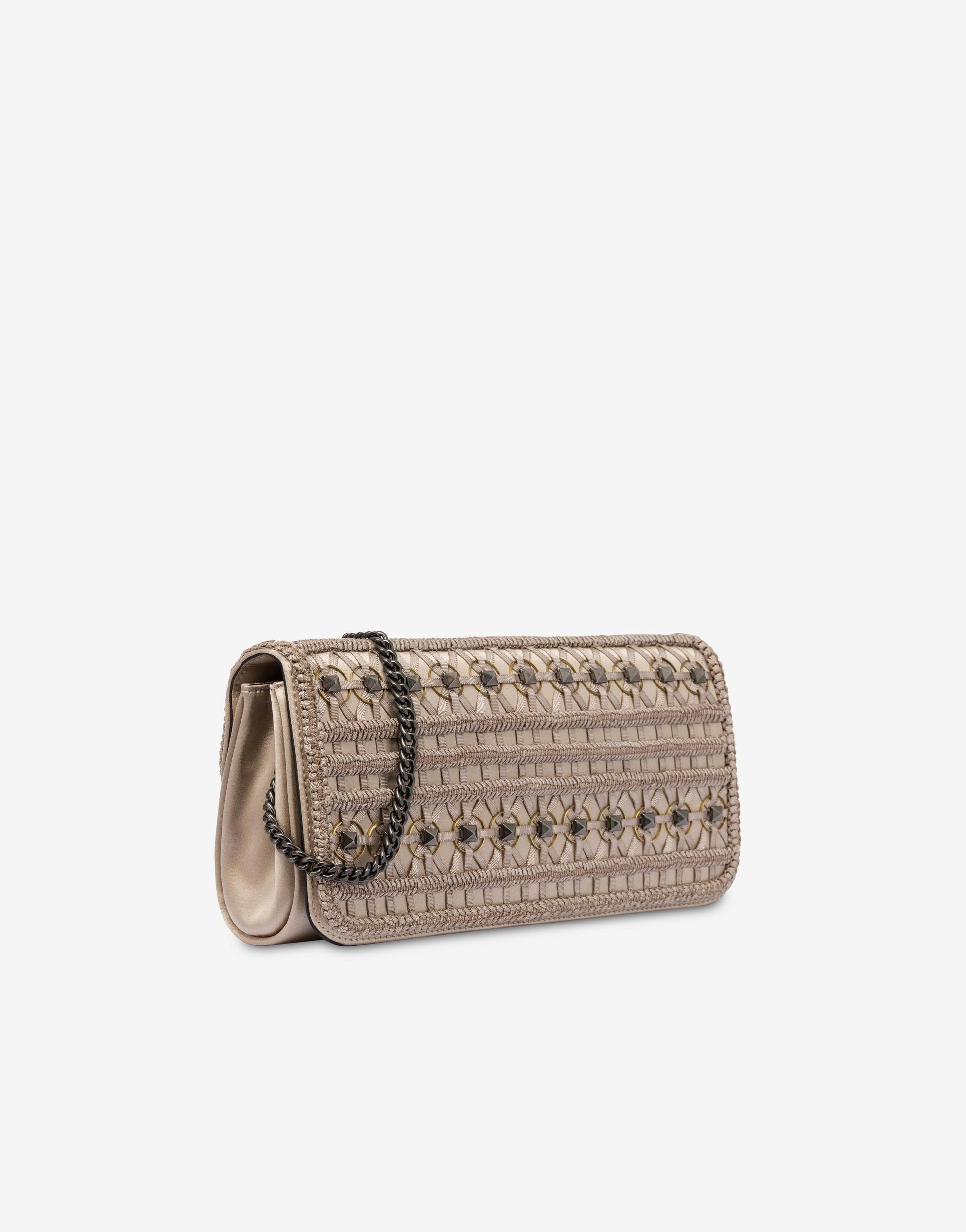 Satin clutch with embroidery Product Image