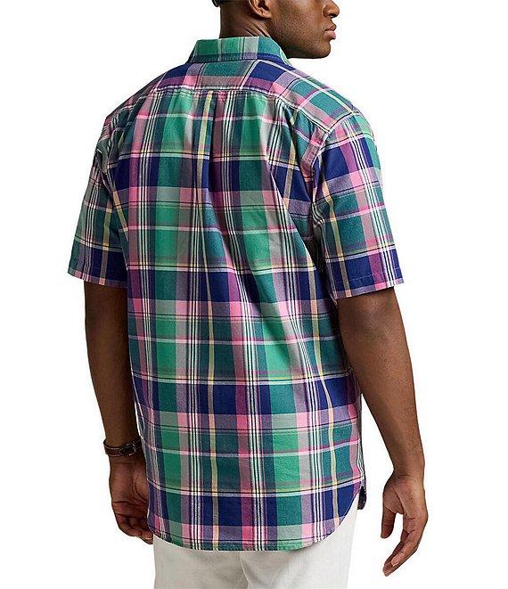 Polo Ralph Lauren Big & Tall Classic Fit Large Plaid Oxford Short Sleeve Woven Shirt Product Image