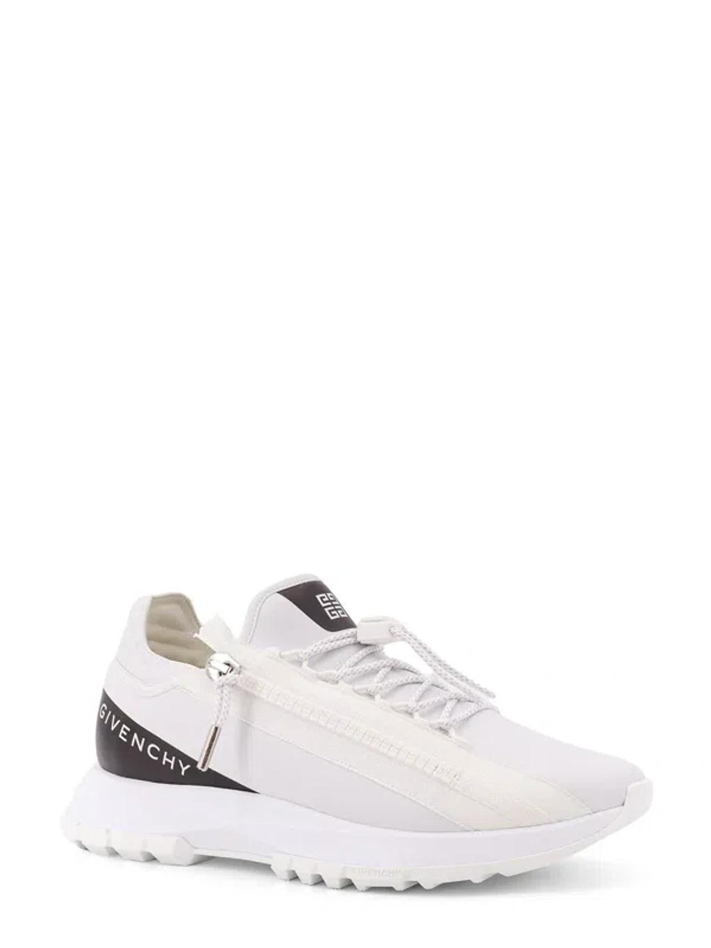 GIVENCHY Spectre Runner Leather Sneakers With 4g Side Zip Detail In White Product Image