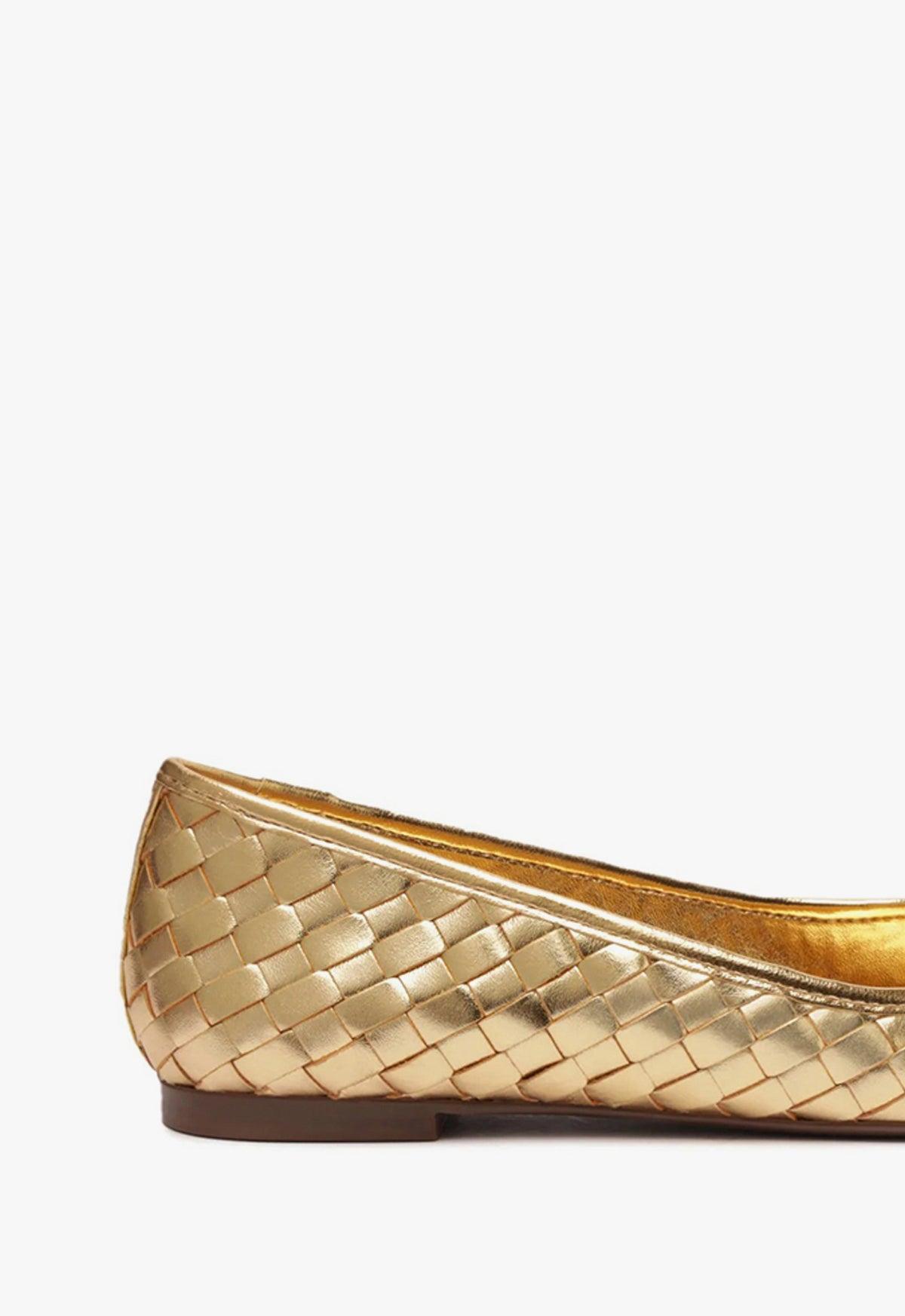 Arissa Woven Leather Flat Female Product Image