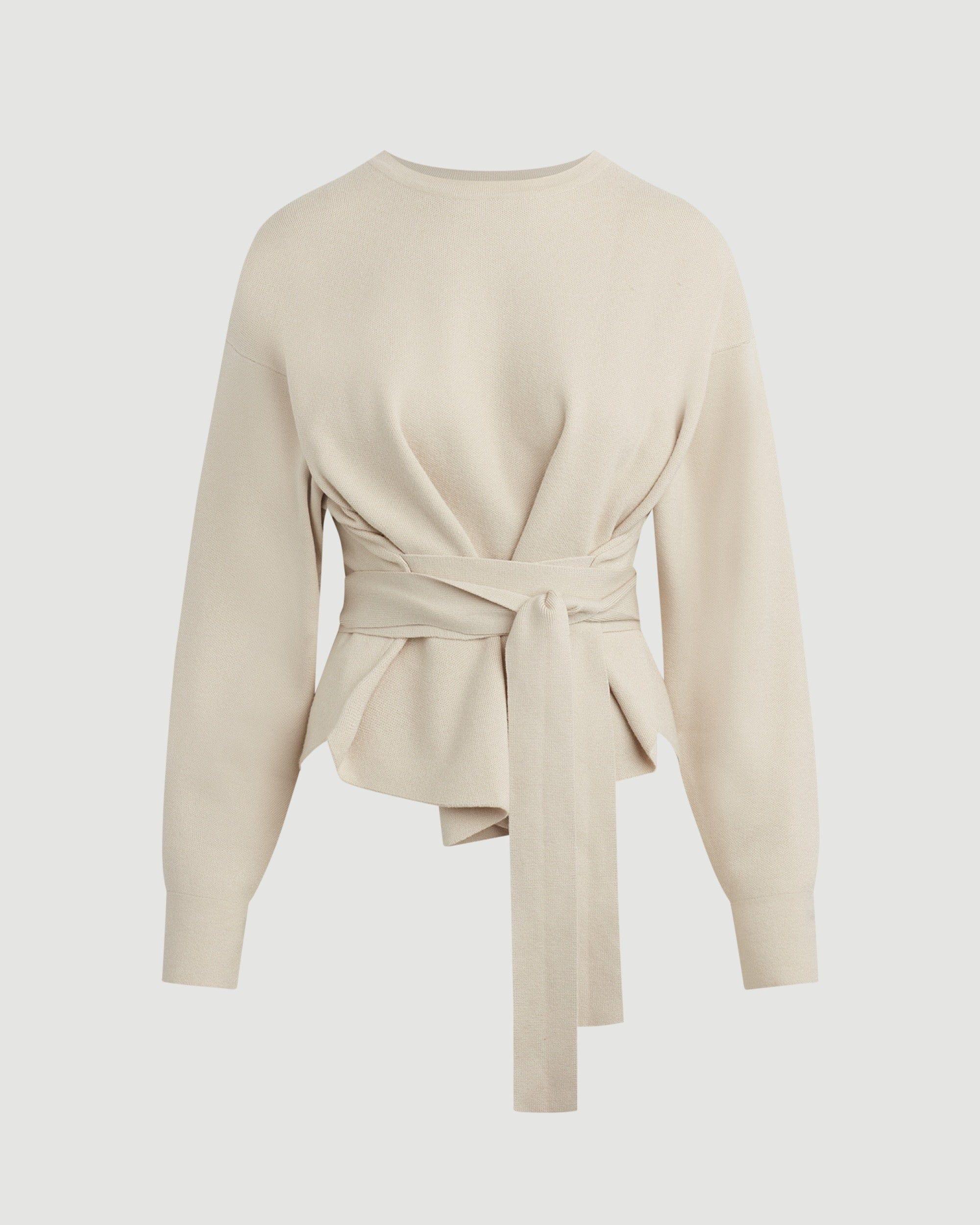 Nara Tie-Front Knit Sweater Product Image