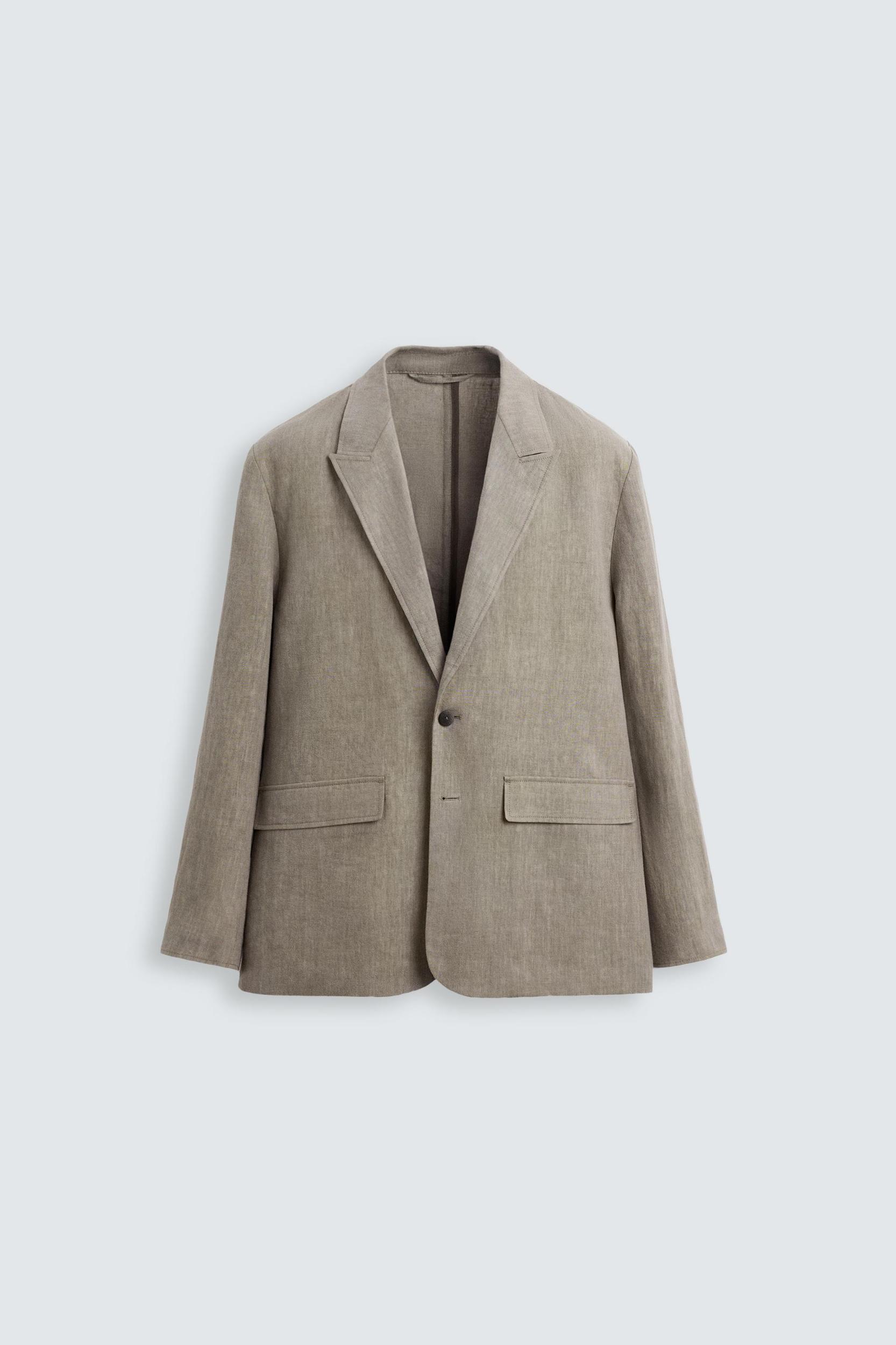WASHED 100% LINEN SUIT BLAZER Product Image