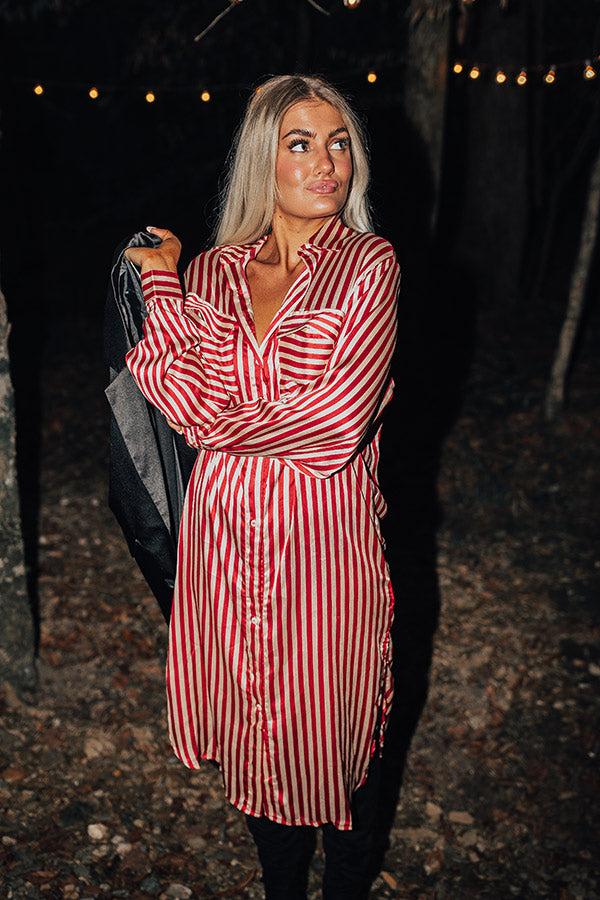 Clean Slate Stripe Midi In Red Product Image