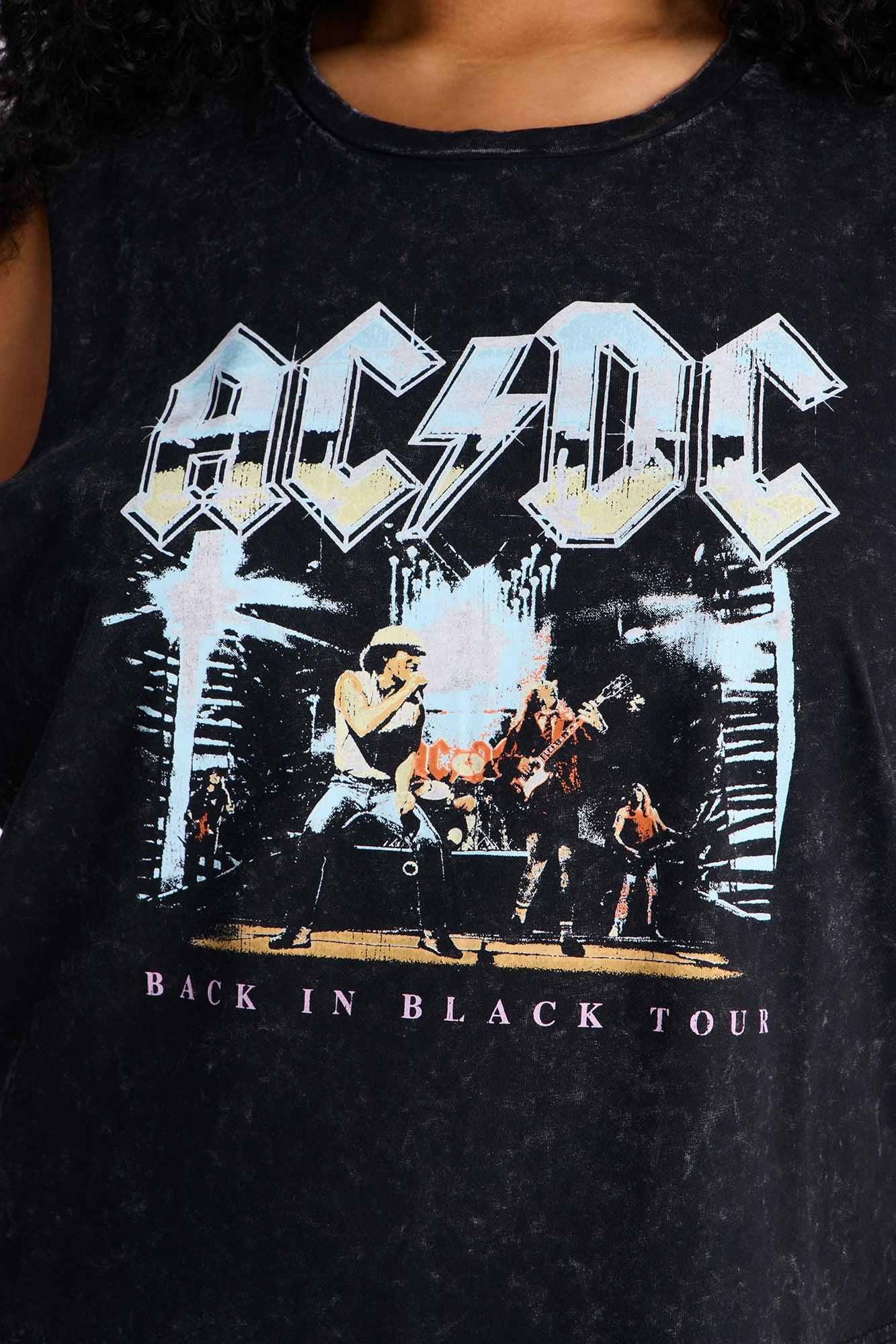 ACDC Washed Side Chain Tank - Black Wash Female Product Image