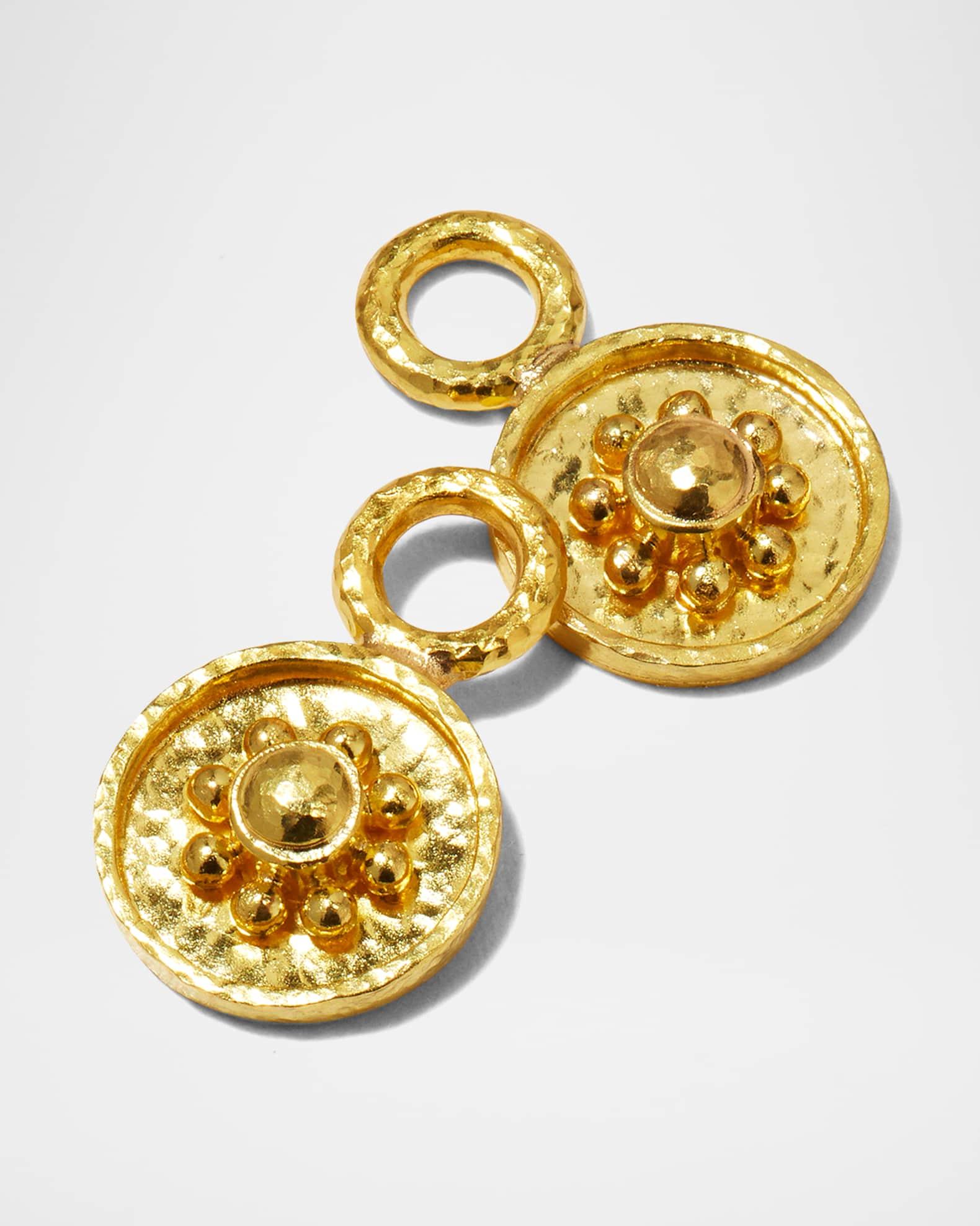 19k Gold Daisy Disc Earring Pendants Product Image
