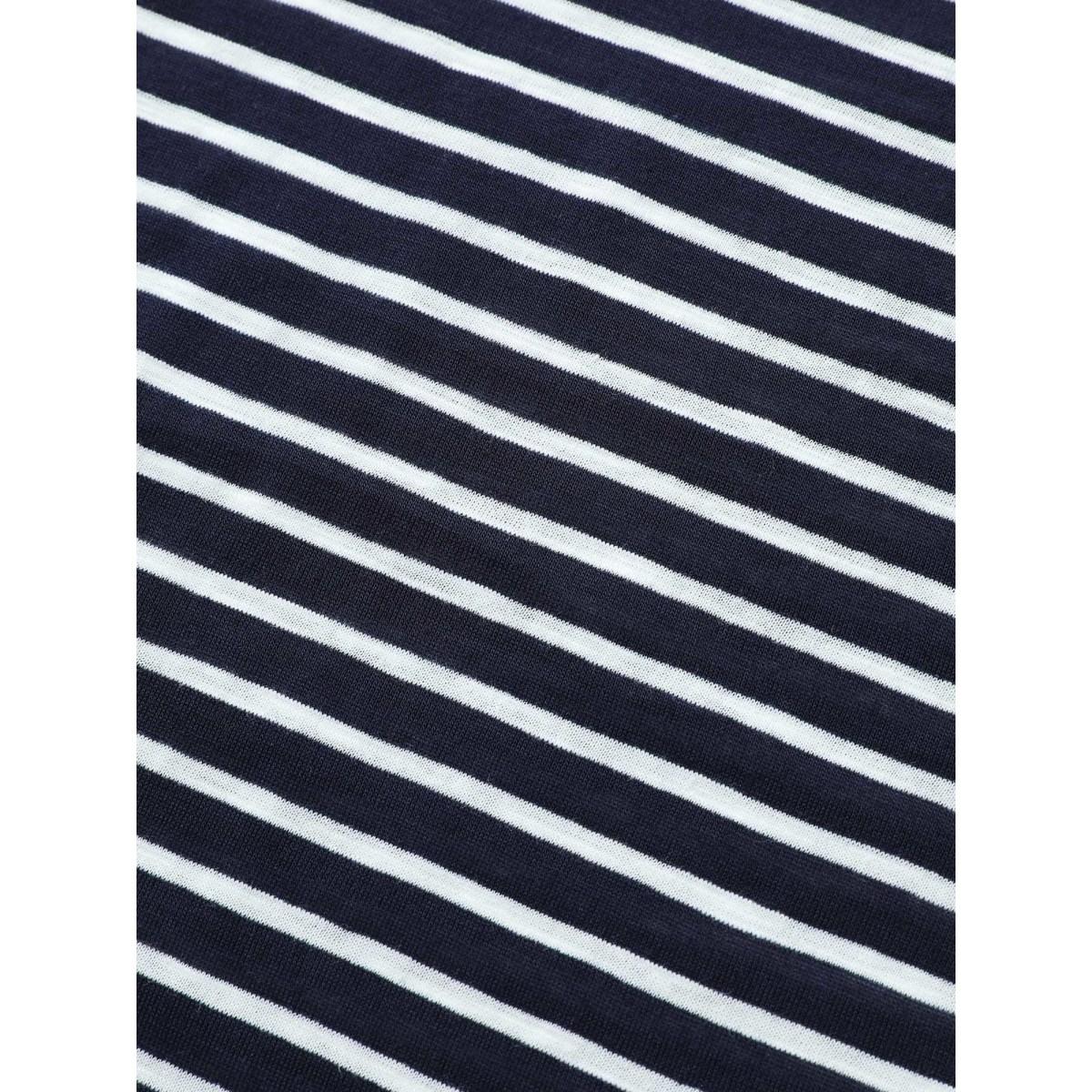 Plus Size Striped Dolman Sleeve Curved Hem T-shirt Midnight Women Casual Non Striped Round Neck Everyday T-shirts BloomChic 14-16/1X Product Image