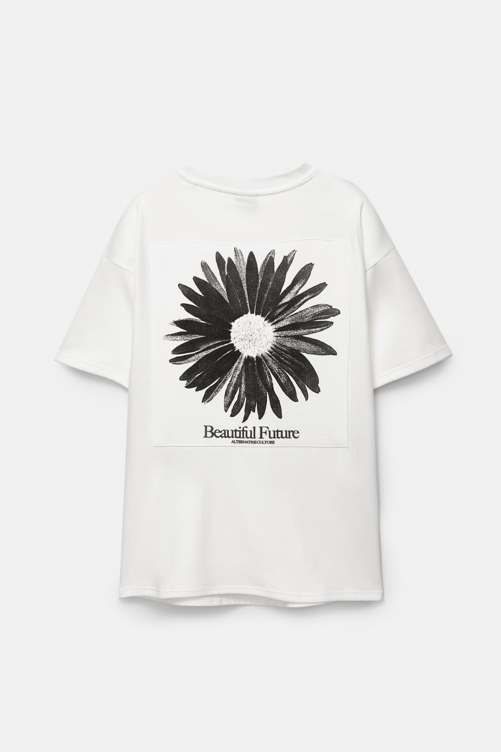 Short sleeve floral sweatshirt Product Image