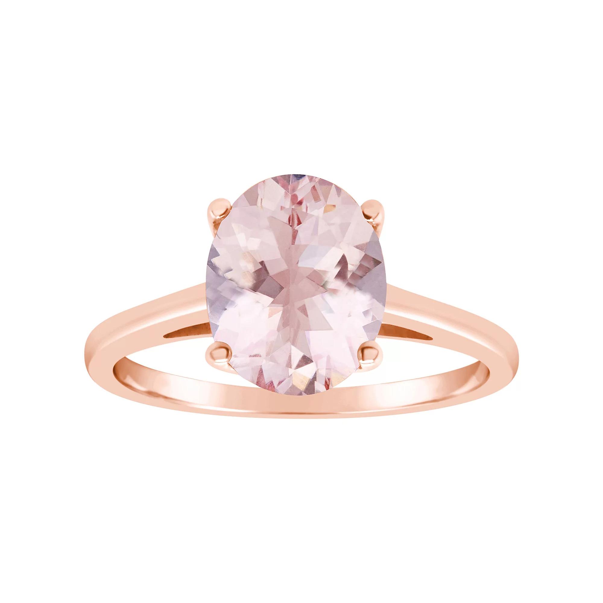 Alyson Layne 14k Gold Oval Morganite Solitaire Ring, Women's, Size: 5, 14k Rose Gold Product Image