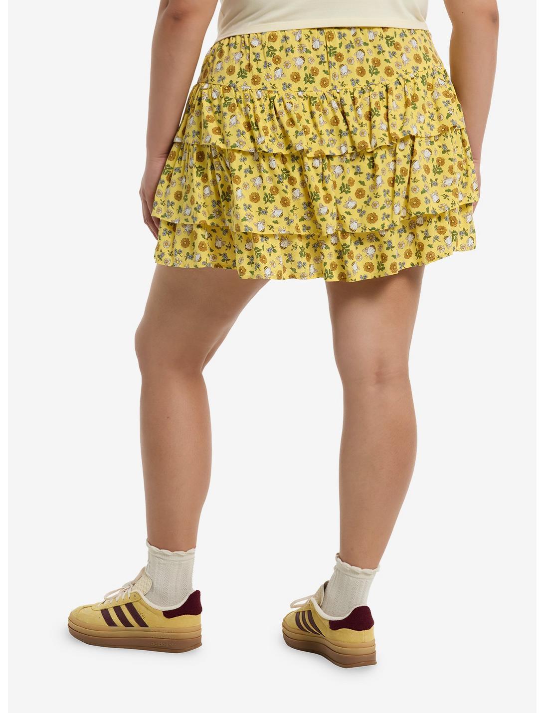 Thorn & Fable Ghost Bee & Flower Tiered Mini Skirt Plus Size Product Image