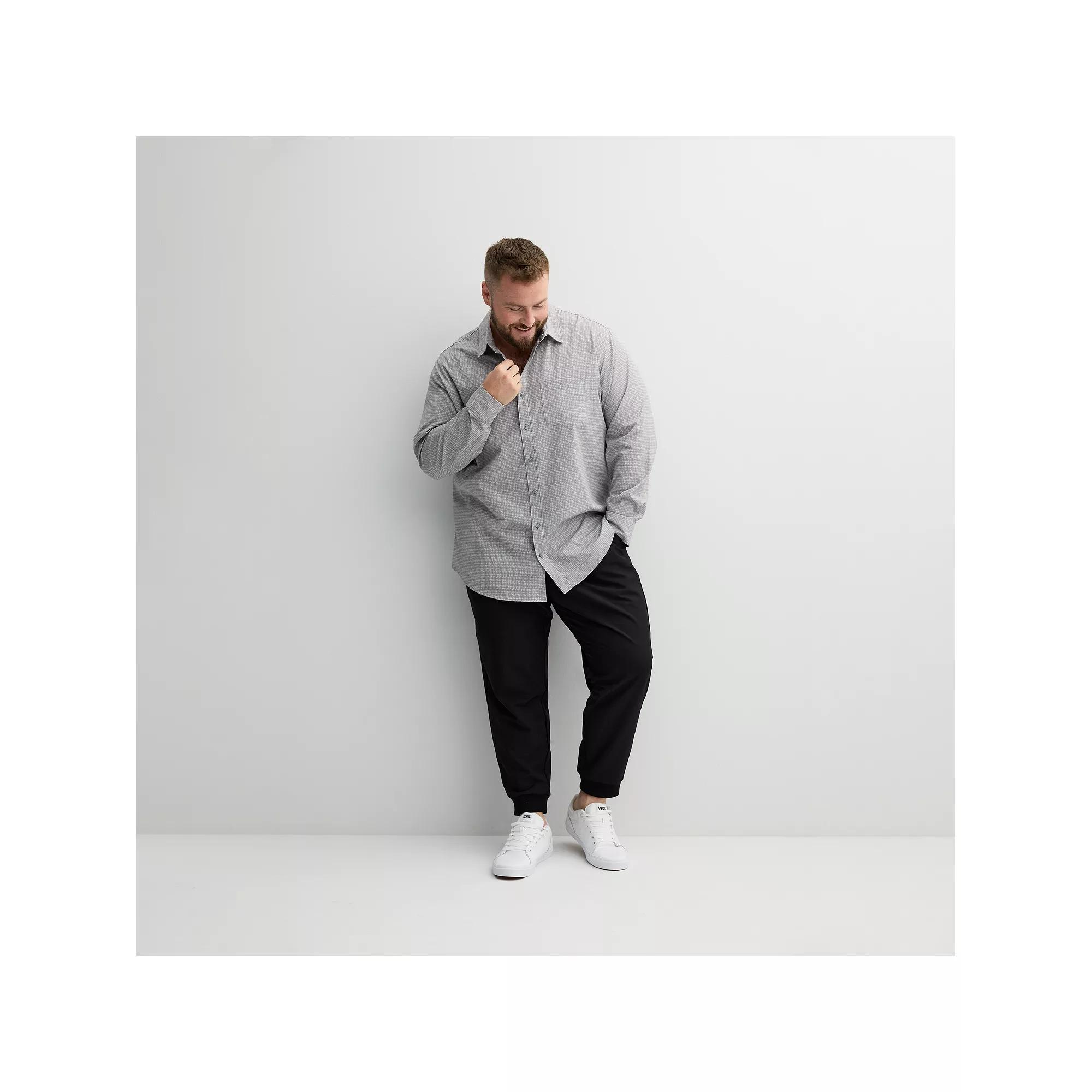 Big & Tall FLX Performance Untucked-Fit Long Sleeve Button Down Shirt, Men's, Size: XXL Tall, Flagstone Product Image