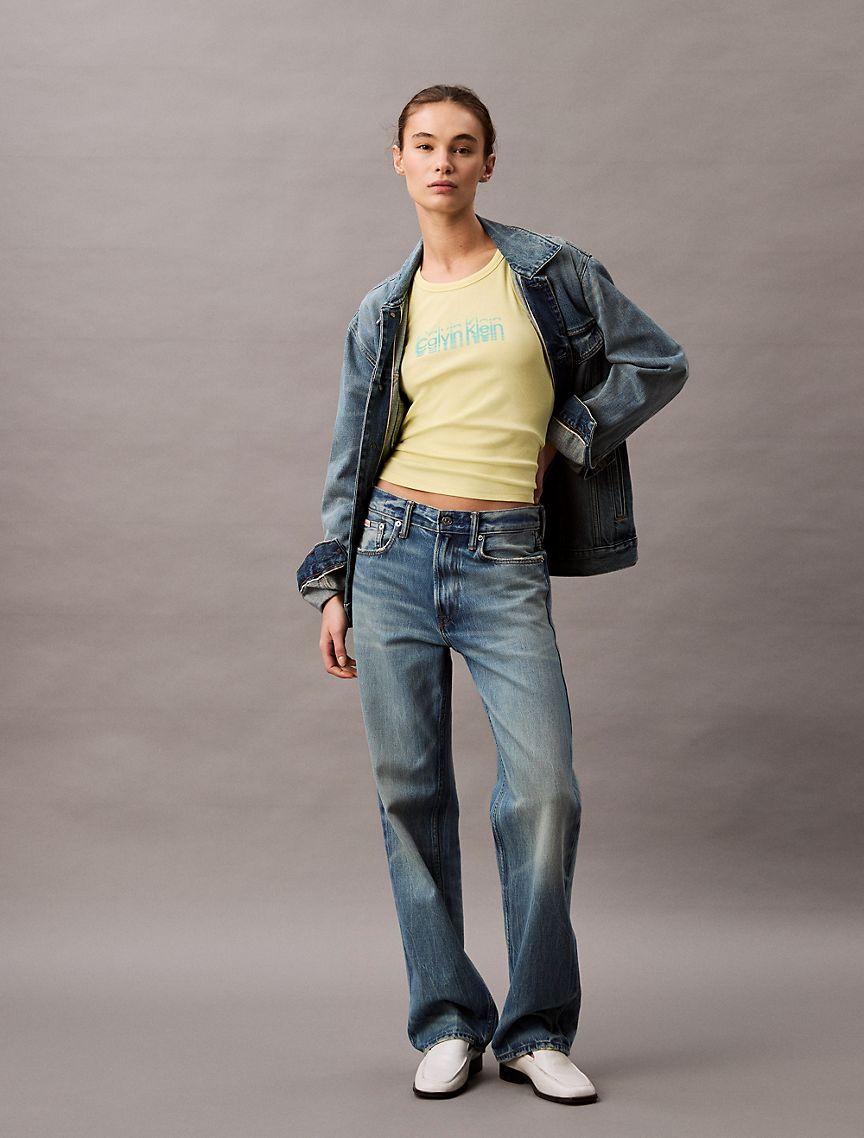 Cotton Contour Rib Logo Graphic Tank Product Image