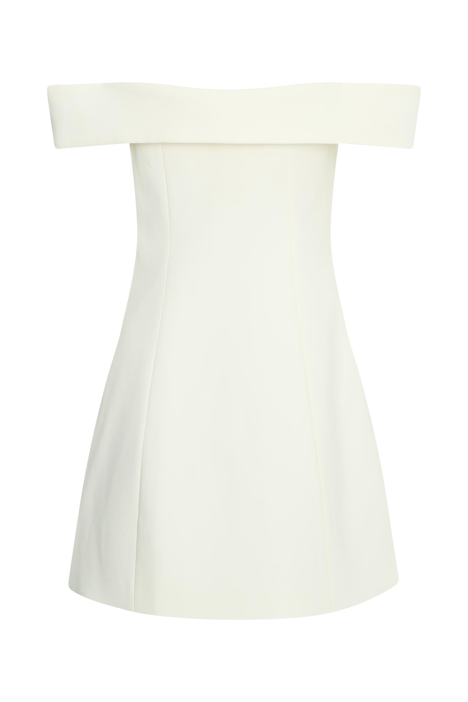 Noelle Off Shoulder Suiting Mini Dress - Ivory Product Image