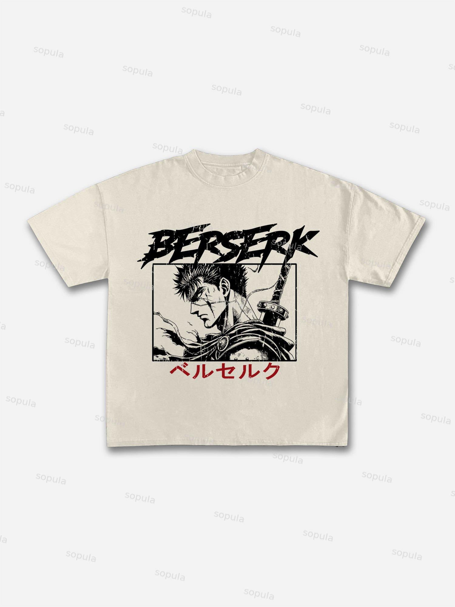 Berserk Manga Print Cotton T-shirt Product Image