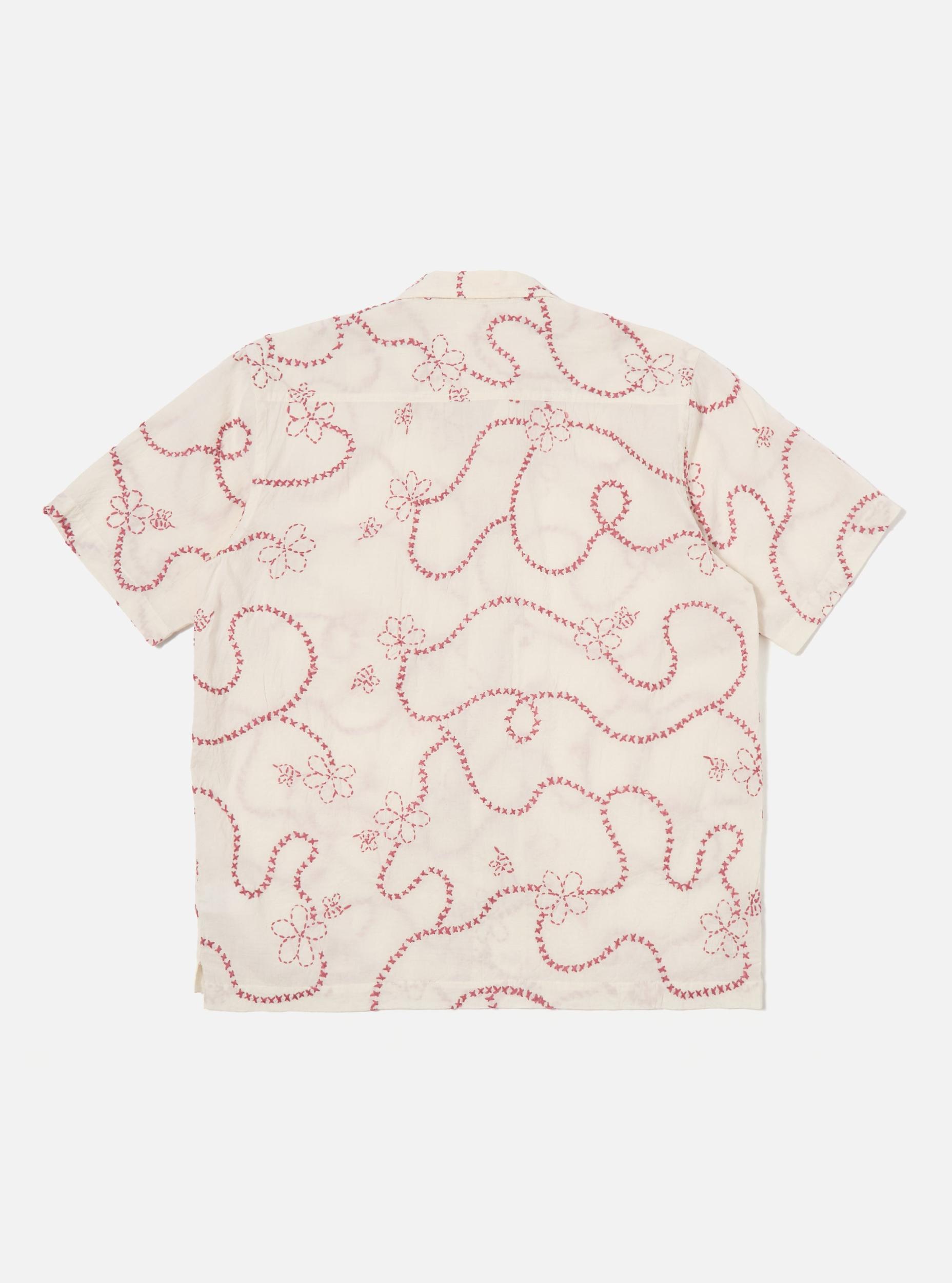 Ecru Terracotta Kantha Cotton Camp Shirt Product Image