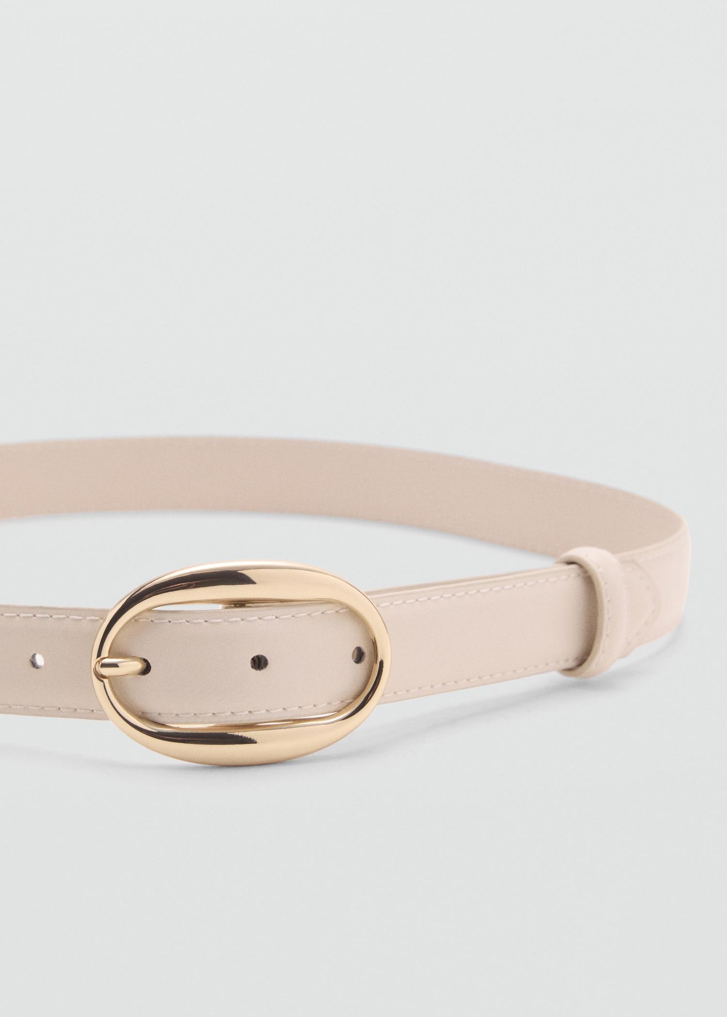 Oval buckle belt - Women | MANGO USA Product Image