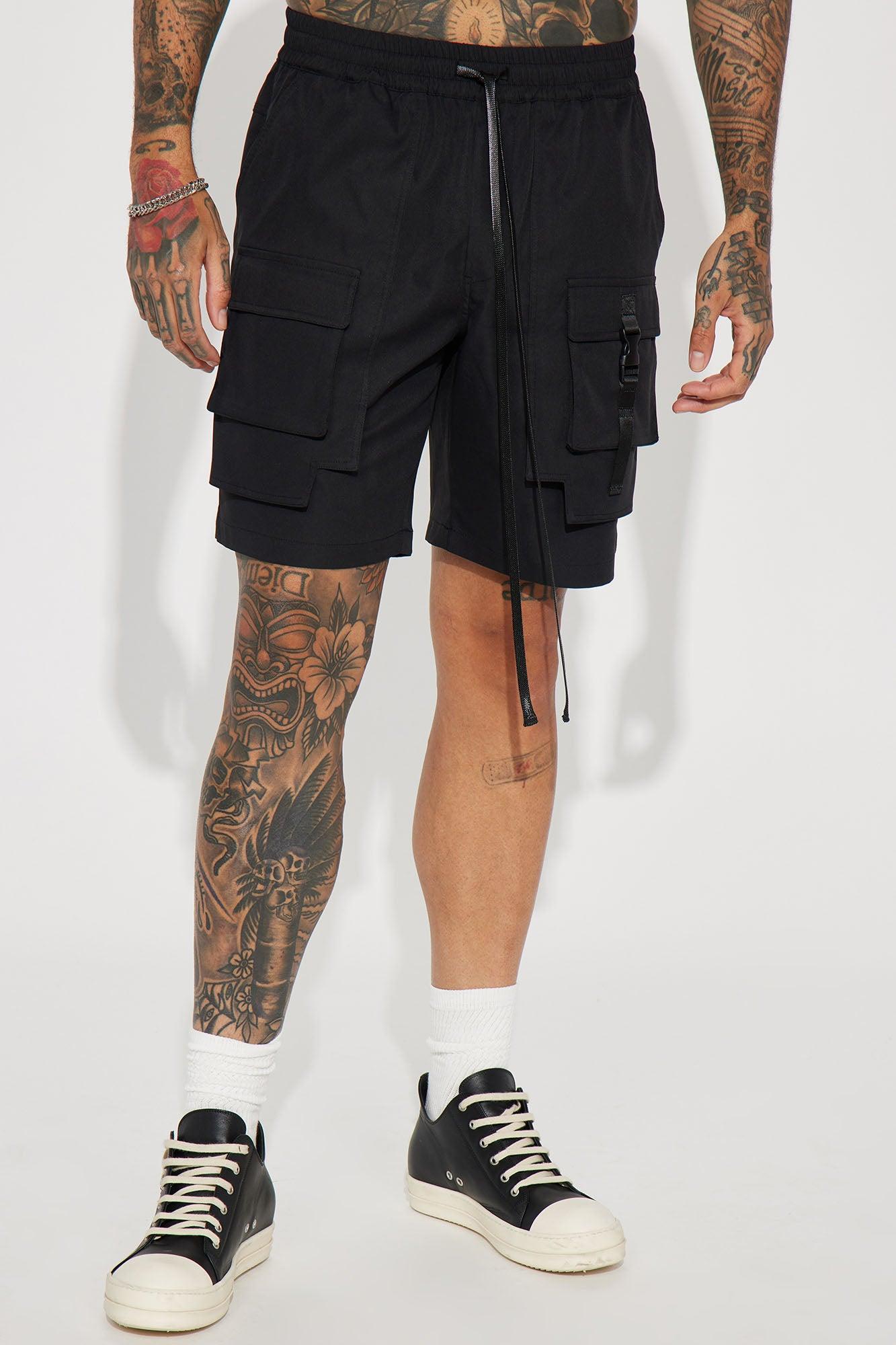 All Cap Utility Nylon Cargo Shorts - Black Product Image