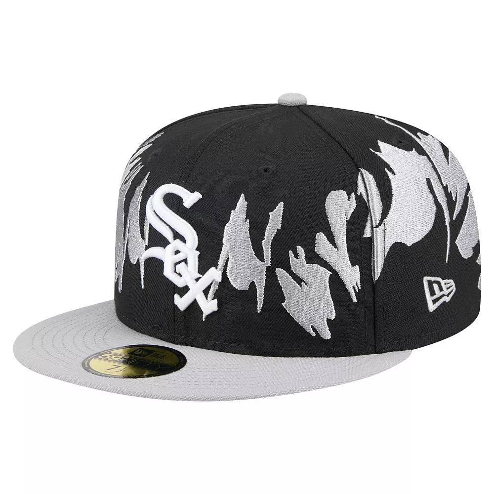 Men's New Era Black/Gray Chicago White Sox Retro Pattern 59FIFTY Fitted Hat, Size: 7 3/8 Product Image