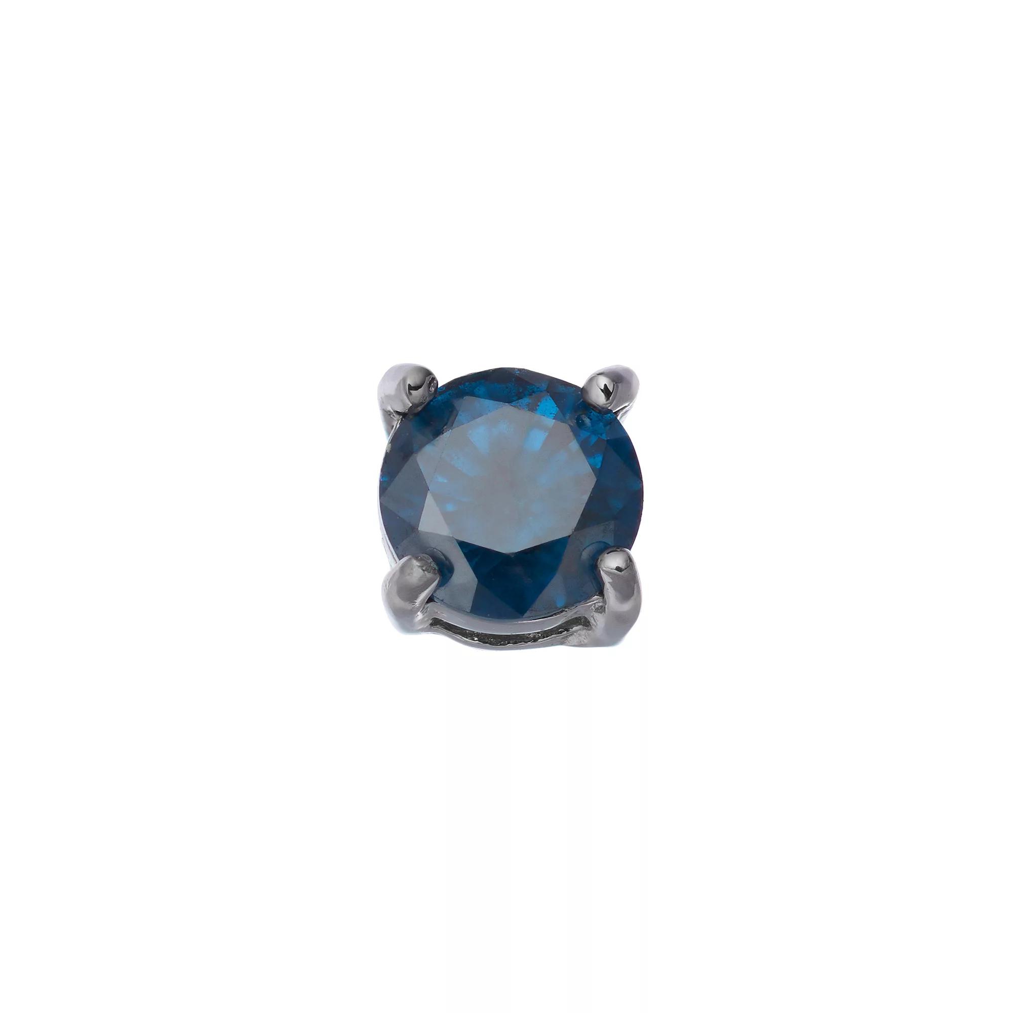 Gold LLC 1/2 Carat T.W. Blue Diamond Stainless Steel Stud - Single Earring, Men's Product Image