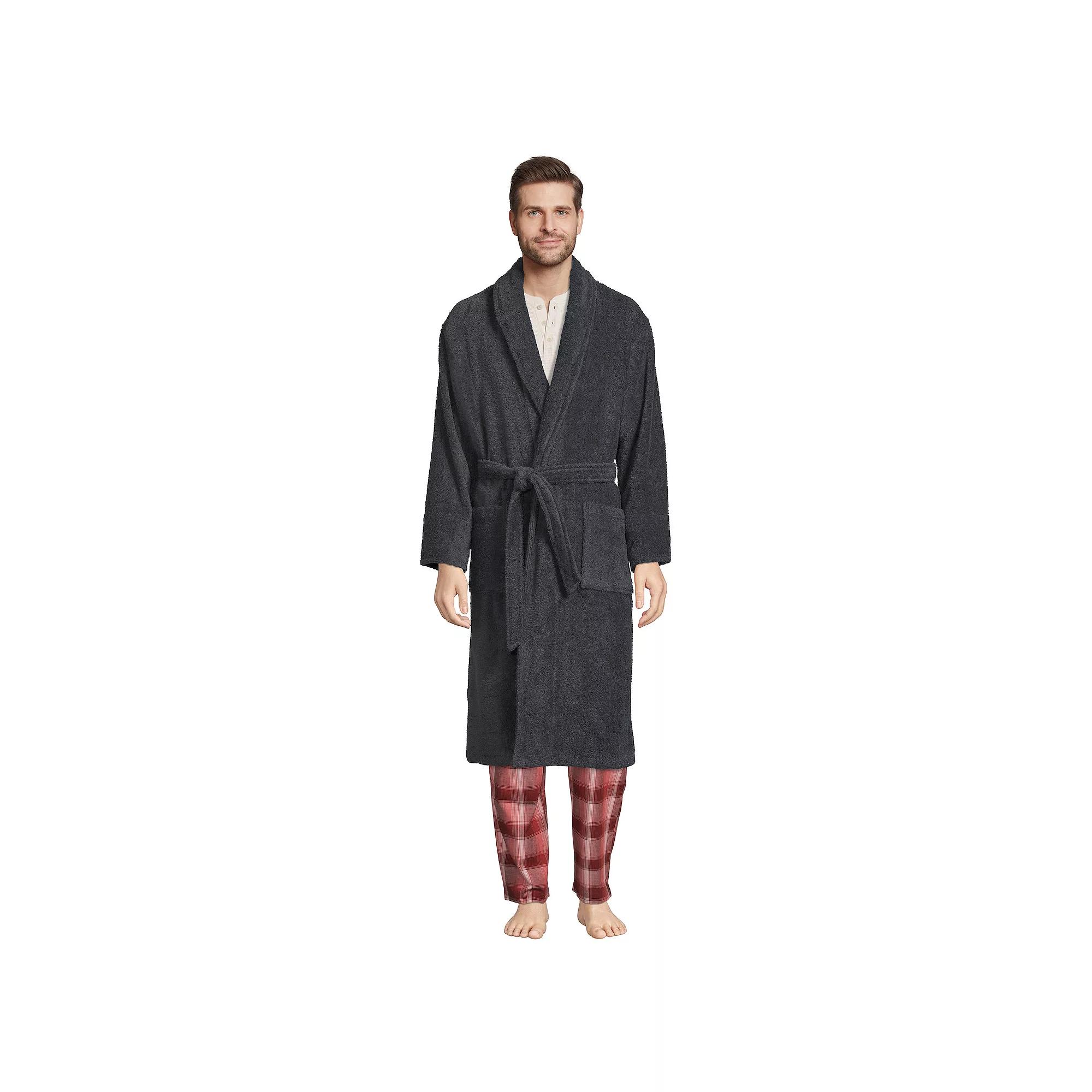 Big & Tall Lands' End Calf-Length Turkish Terry Robe, Men's,  Product Image