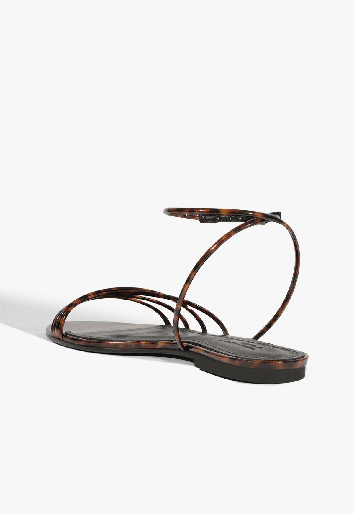 Inez Animal Print Leather Flat Sandal Product Image