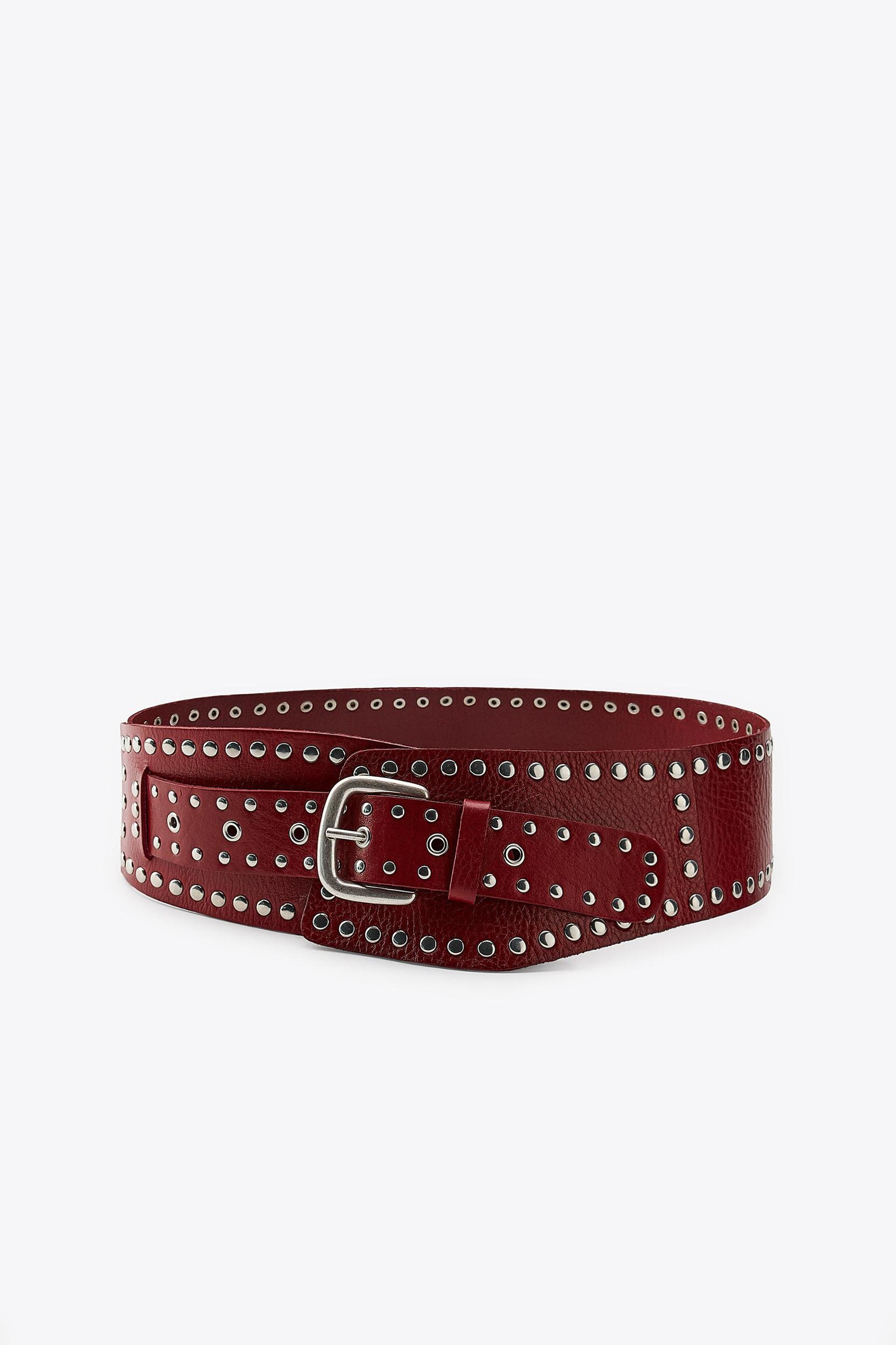 STUDDED LEATHER SASH BELT Product Image