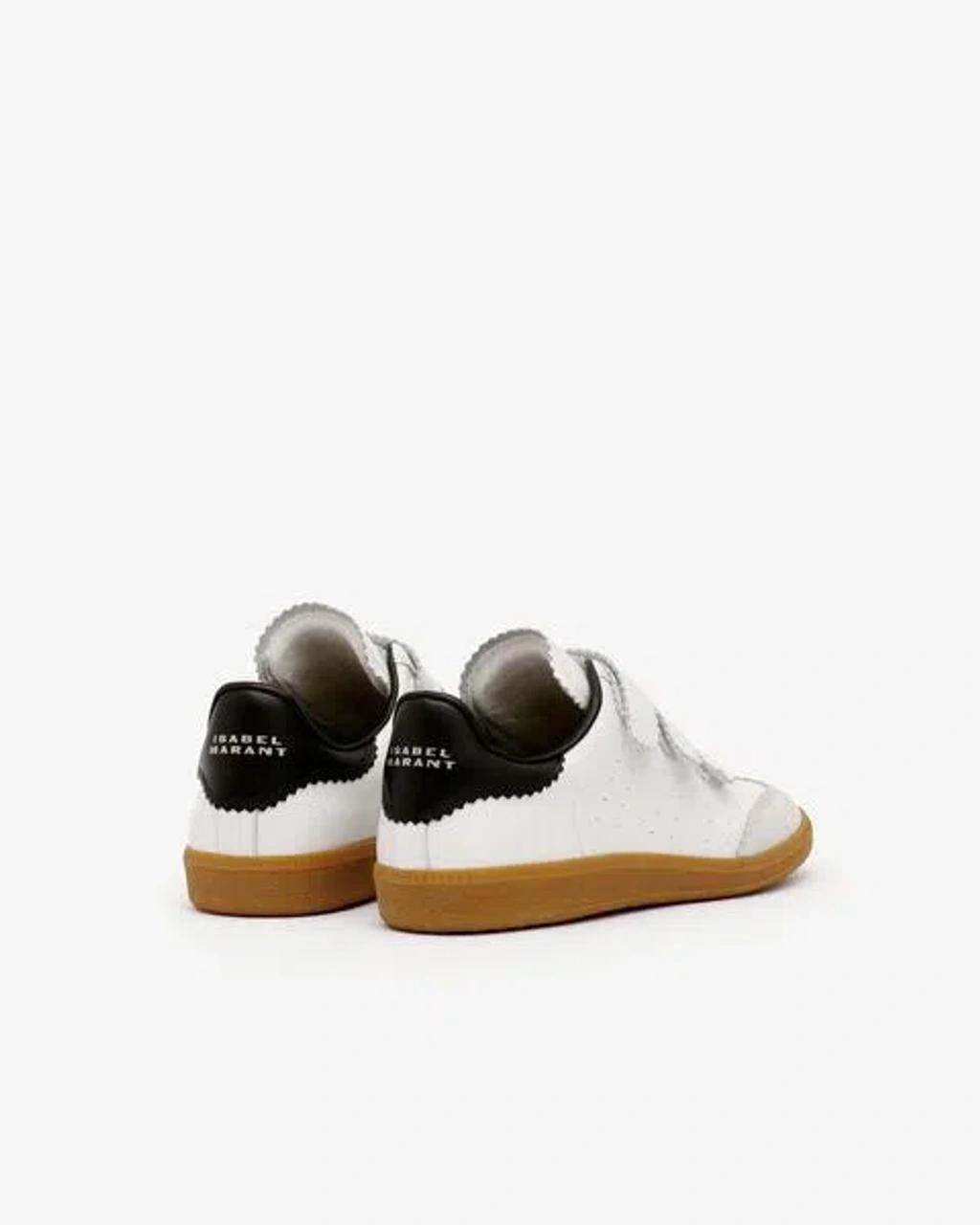 ISABEL MARANT Beth Suede-trimmed Leather Sneakers In White Product Image