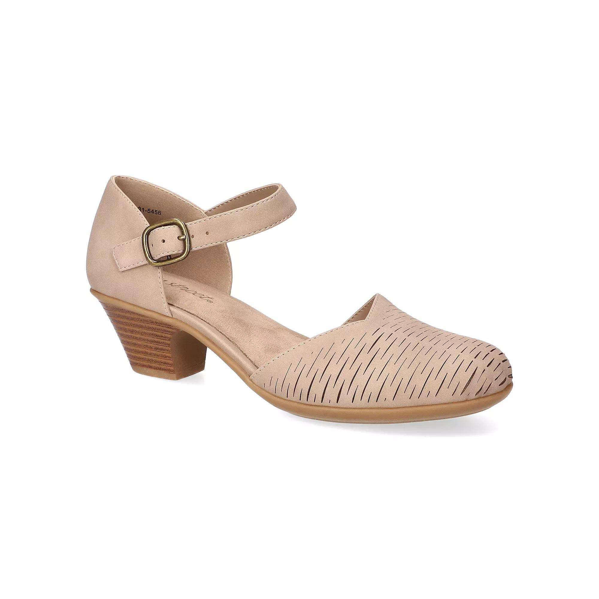 Easy Street Justina Womens Block Heel Sandals Brown Product Image