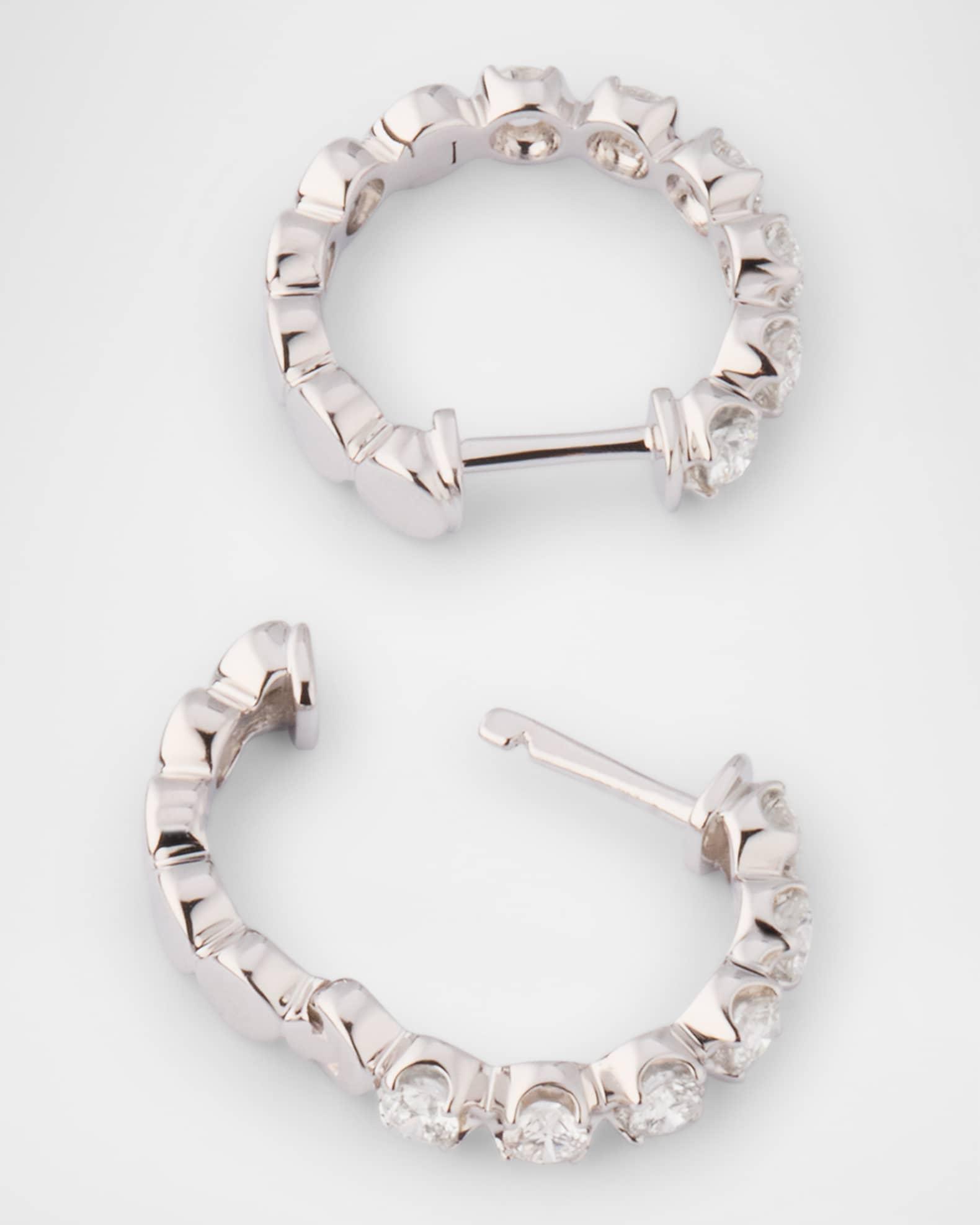 14K Gold Diamond Huggie Earrings, 15mm Product Image