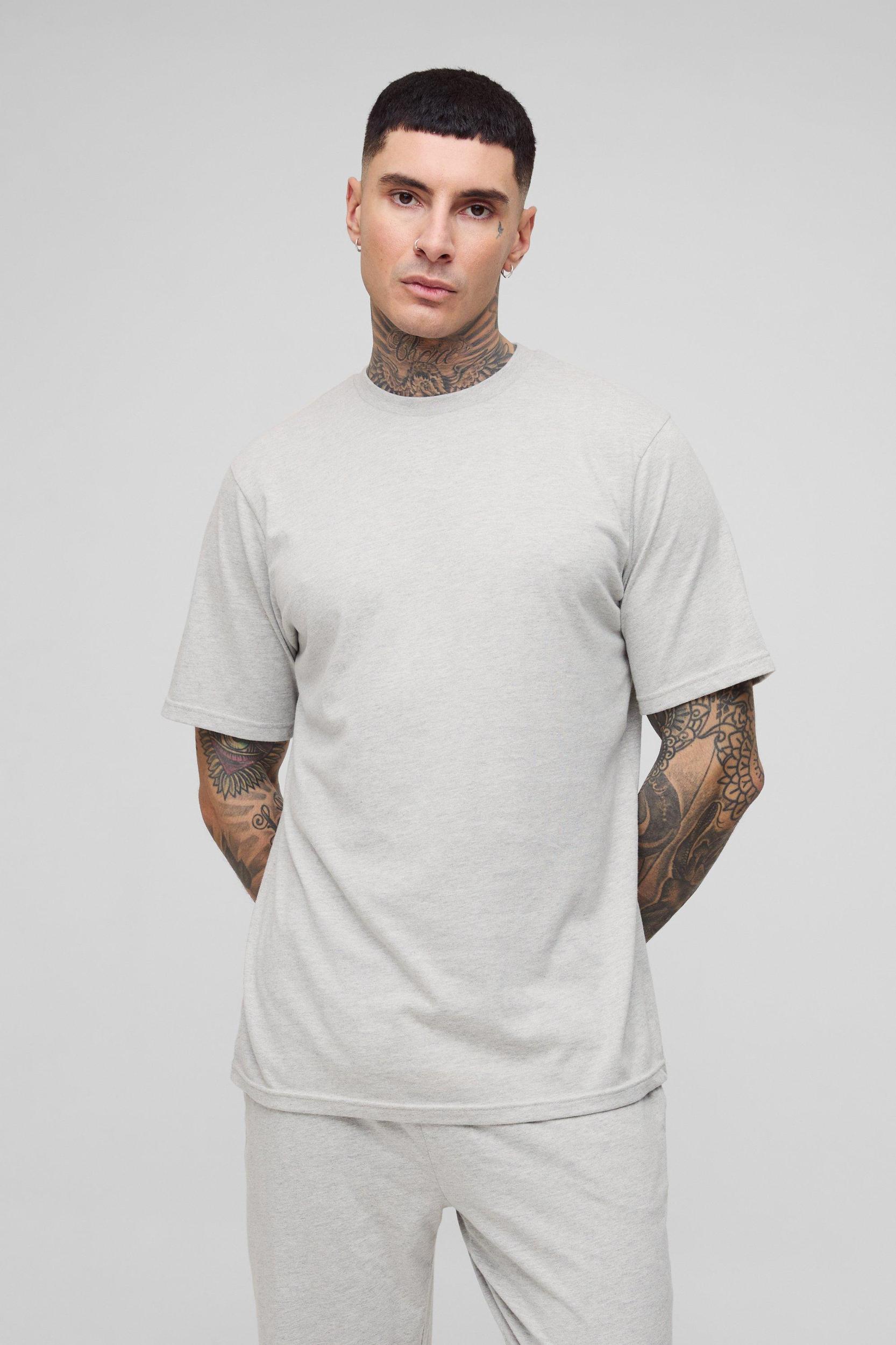 Tall Man Loungewear Cuffed Sweatpants and T-shirt Set | boohooMAN USA Product Image