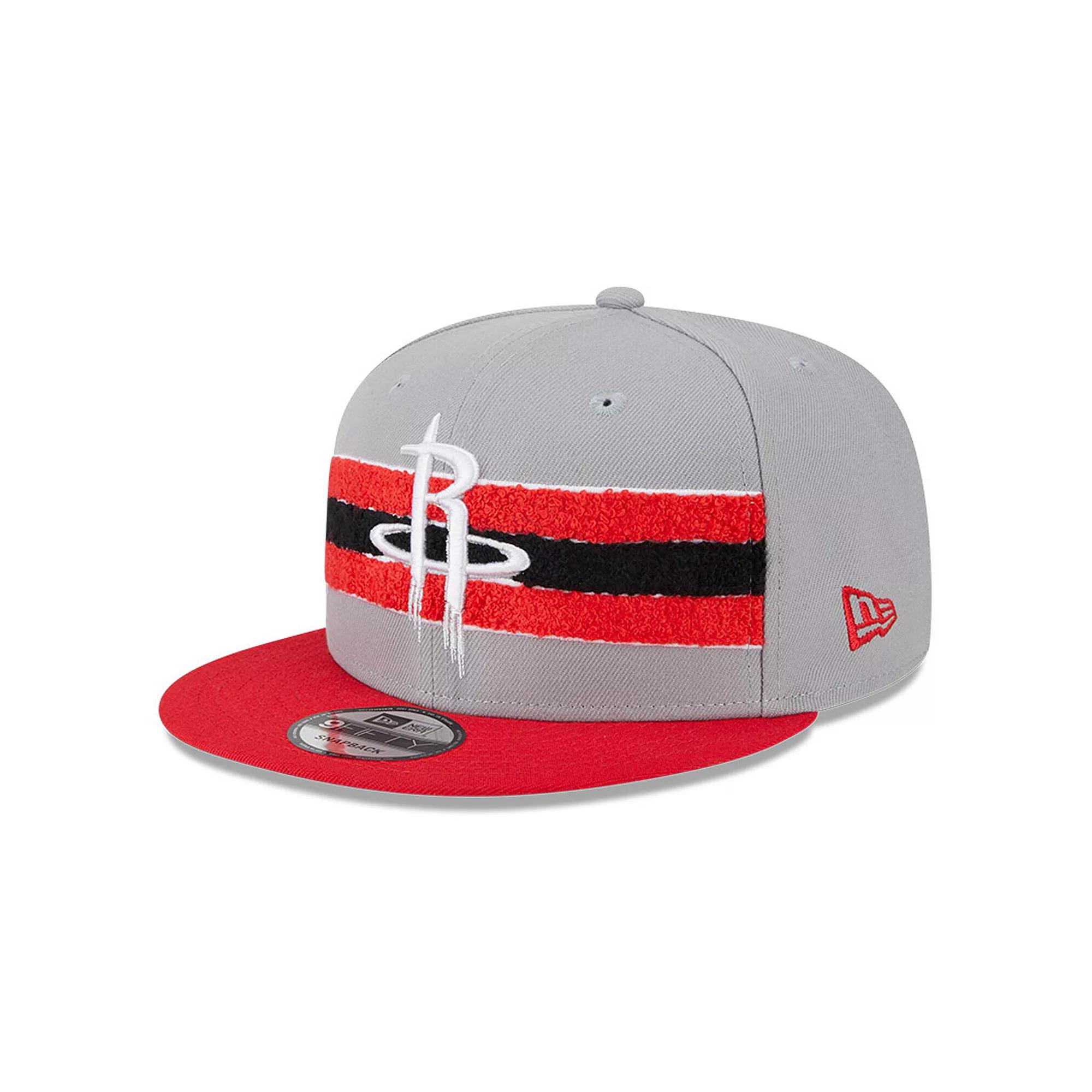 Men's New Era Gray Houston Rockets Chenille Band 9FIFTY Snapback Hat, Grey Product Image
