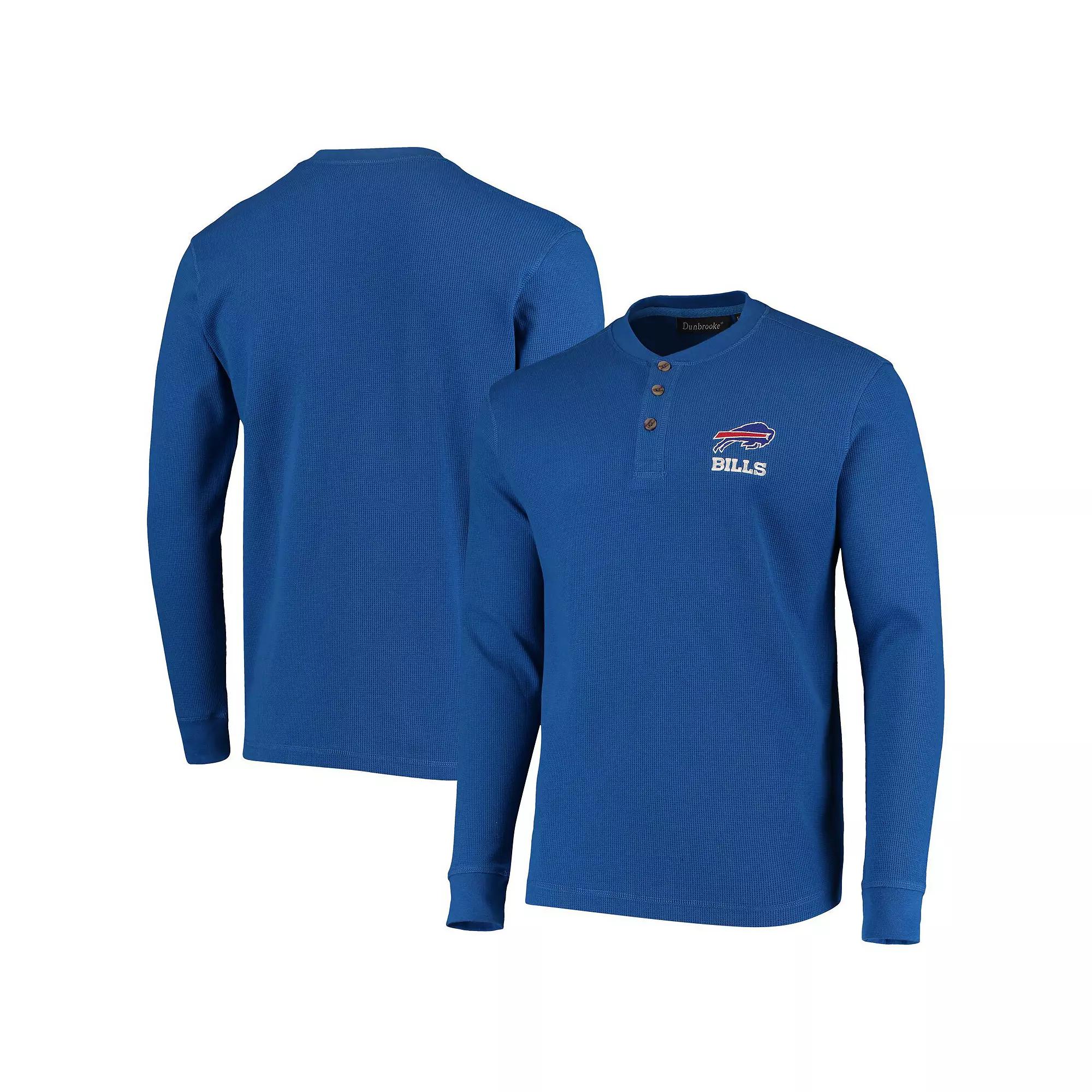 Mens Dunbrooke Royal Buffalo Bills Logo Maverick Thermal Henley Long Sleeve T-Shirt Product Image
