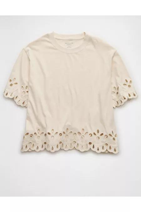 AE Boxy Eyelet T-Shirt Women's Product Image