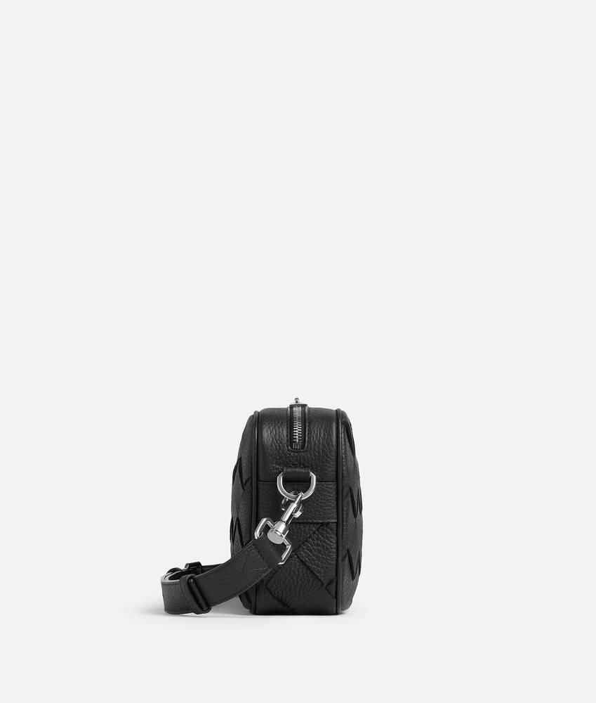 Men's Small Intrecciato Camera Bag in Black Product Image