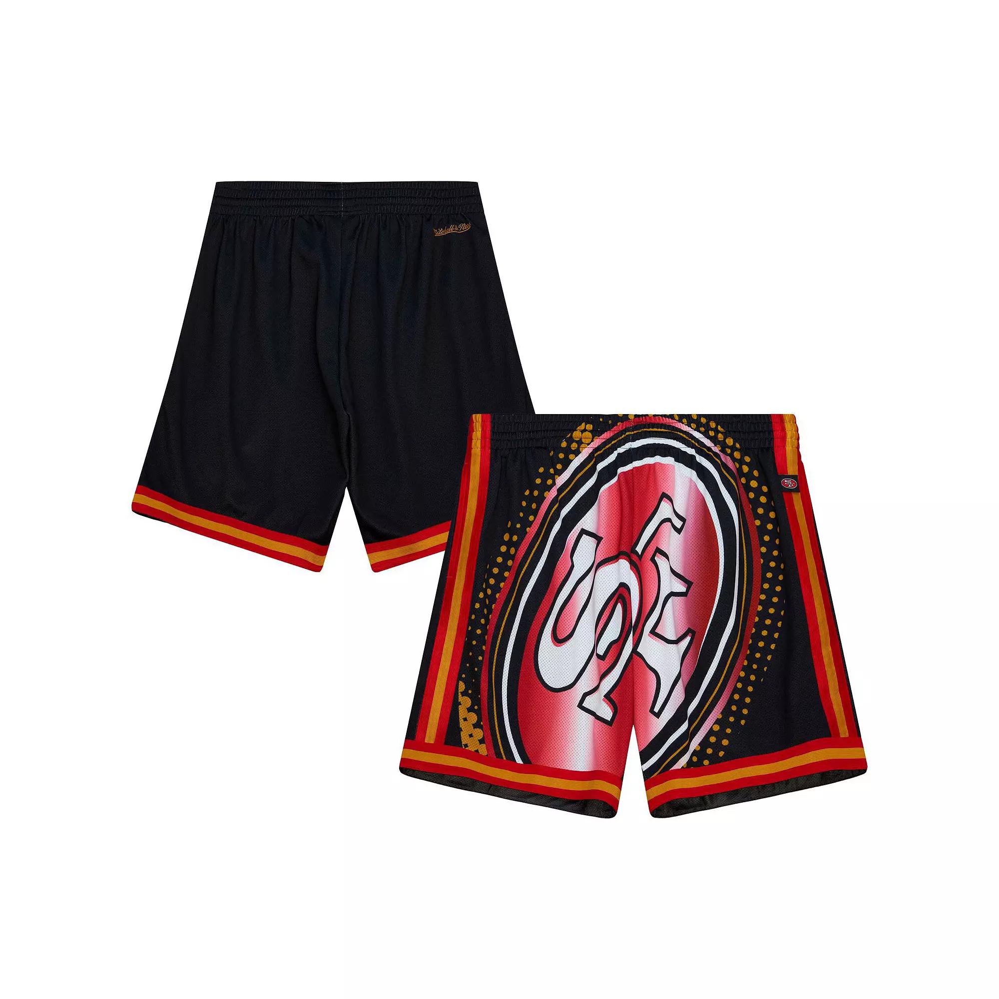 Men's Mitchell & Ness  Black San Francisco 49ers Big Face 7.0 Fashion Shorts, Size: 2XL Product Image