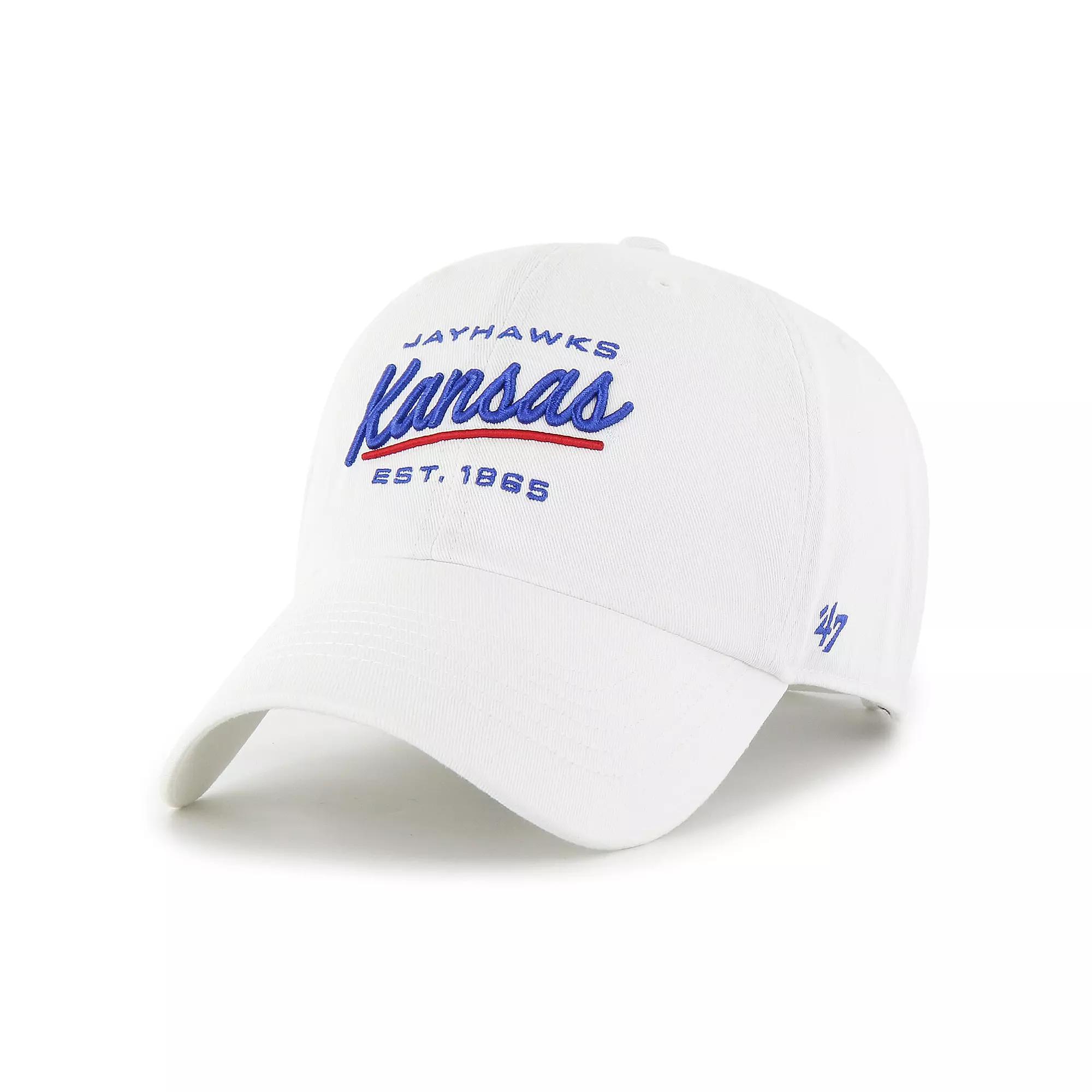 Women's '47 White Kansas Jayhawks Sidney Clean Up Adjustable Hat Product Image