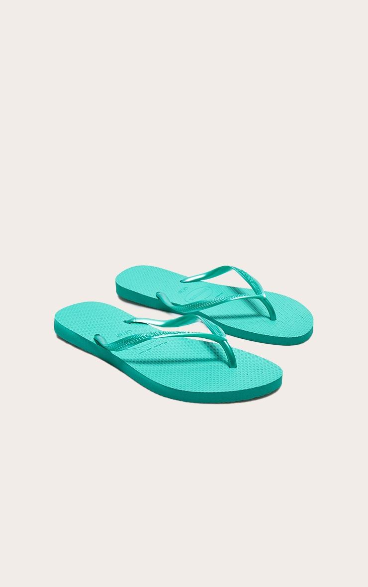 Green Metallic Havaianas Slim Flip Flops Product Image