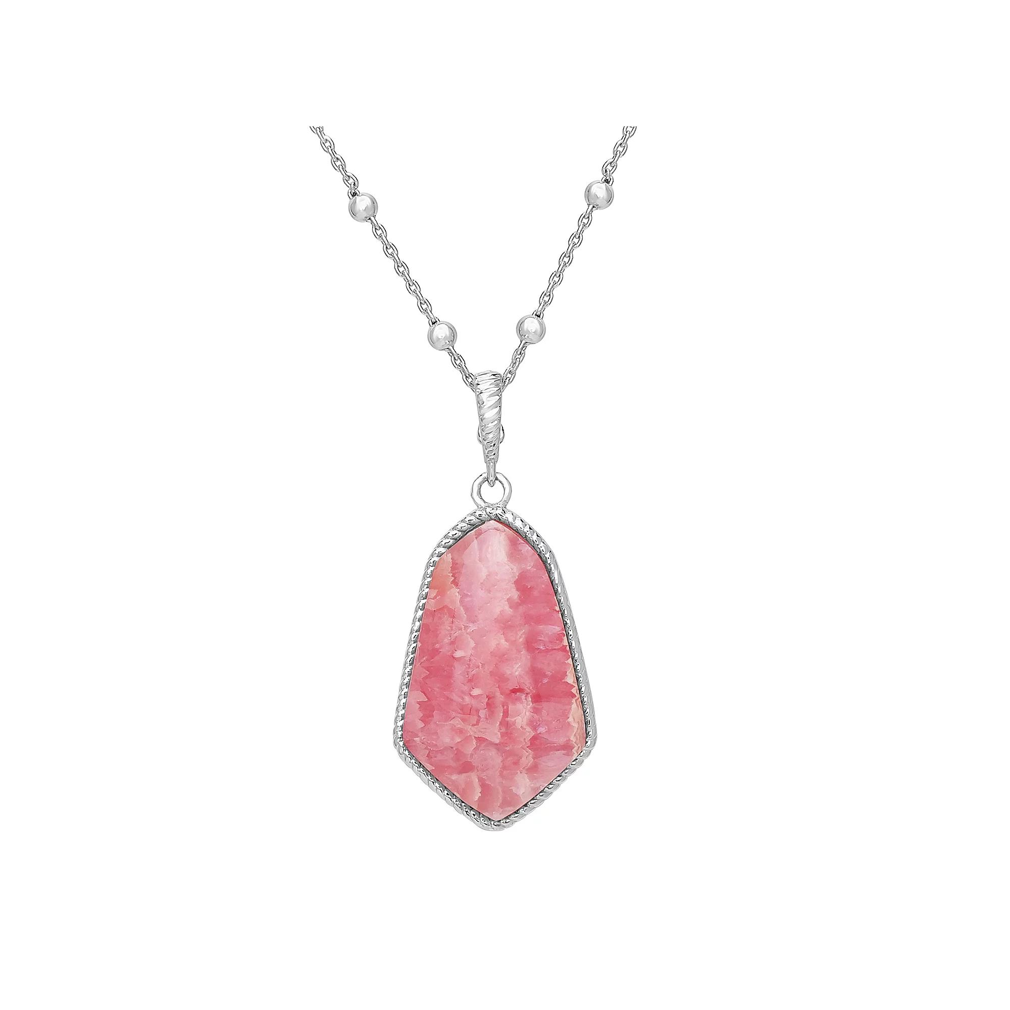 Gemistry Sterling Silver Gemstone Pendant Necklace, Women's, Size: 18", Rhodochrosite Product Image