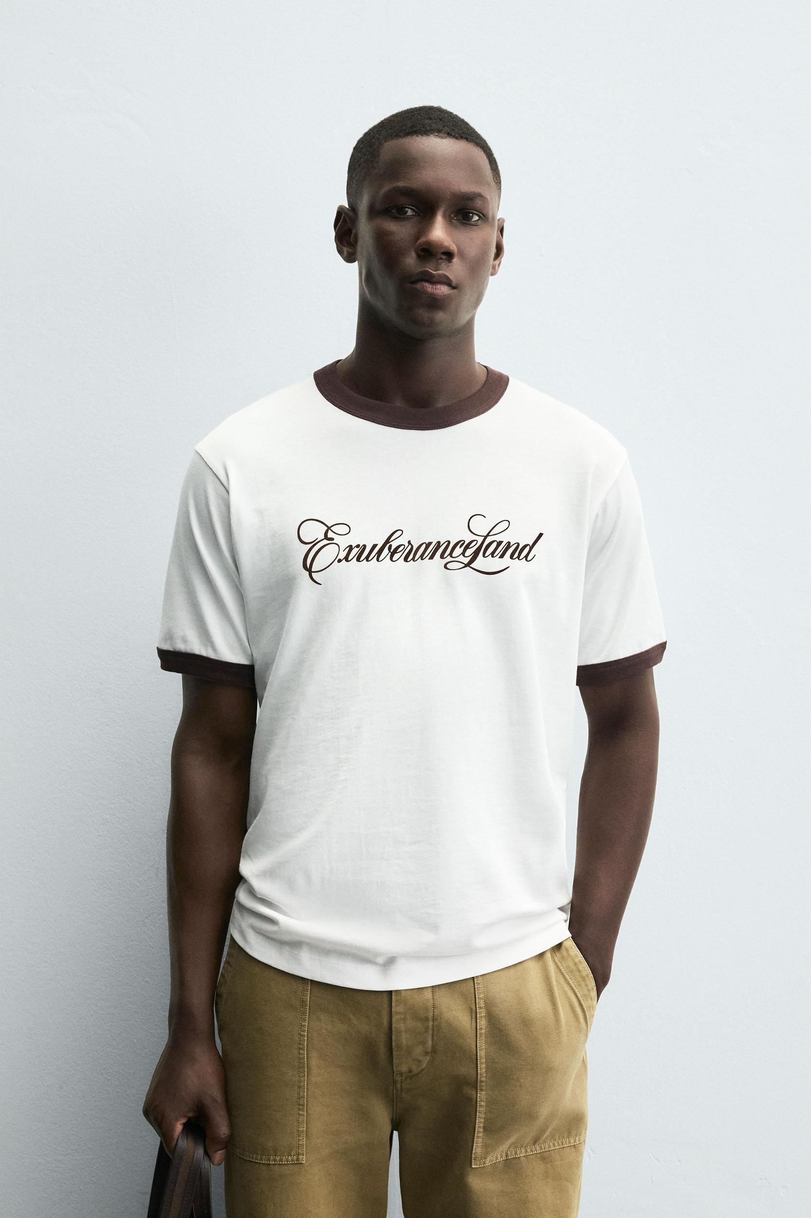 CONTRAST TEXT RIB T-SHIRT Product Image