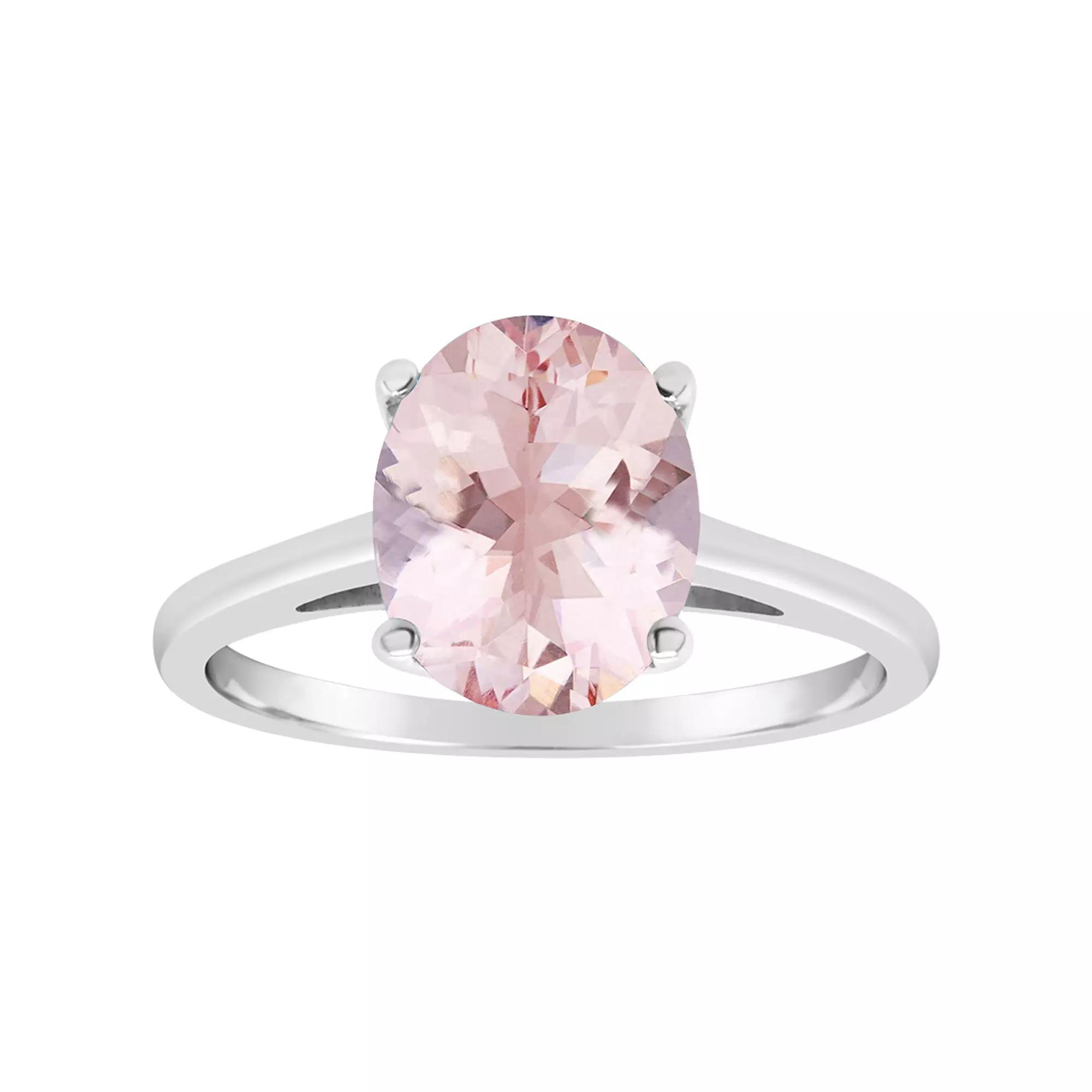 Alyson Layne 14k Gold Oval Morganite Solitaire Ring, Women's, Size: 5, 14k White Gold Product Image