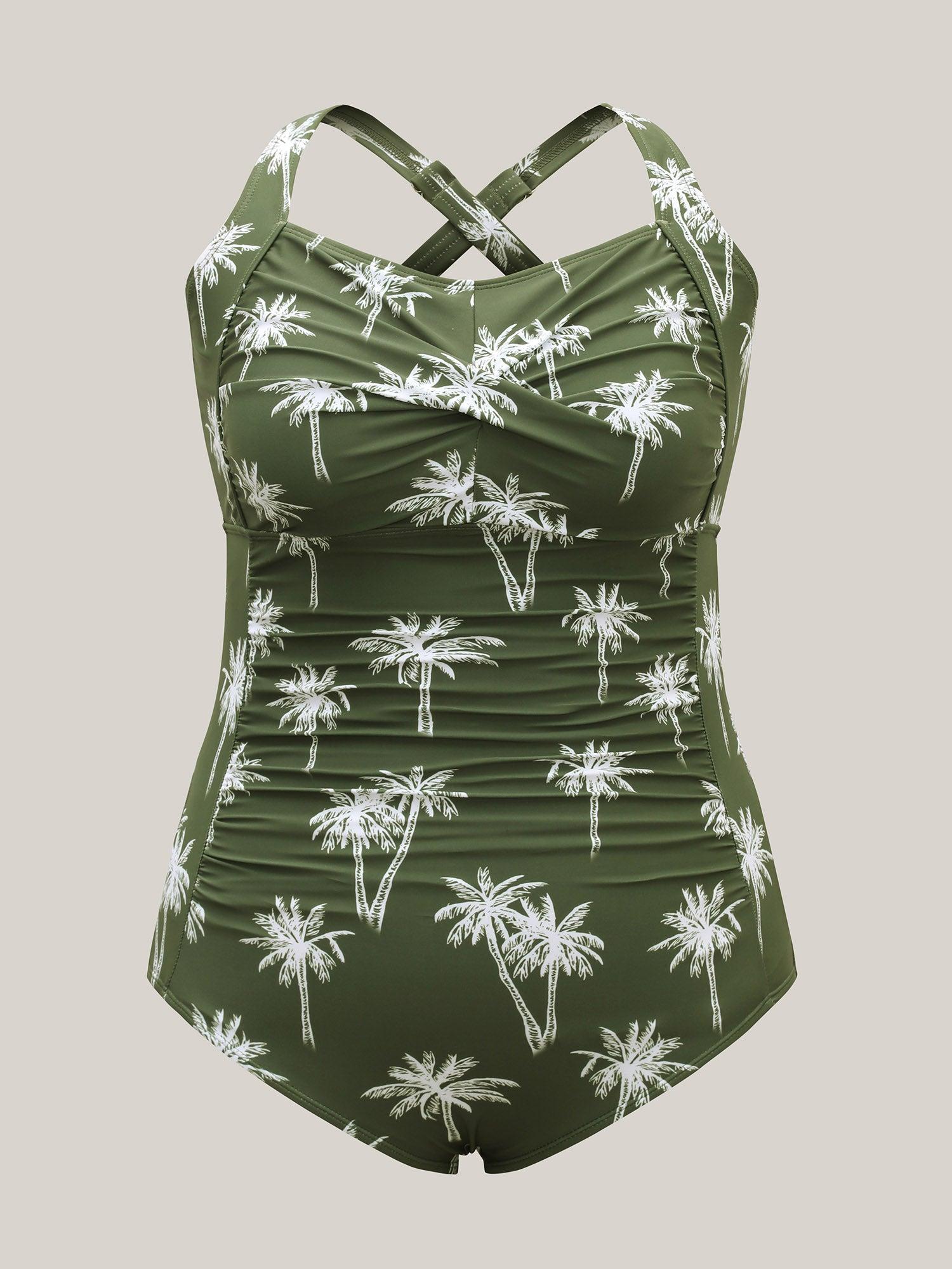Twist Front Tropical Print One-Piece Swimsuit Female Product Image