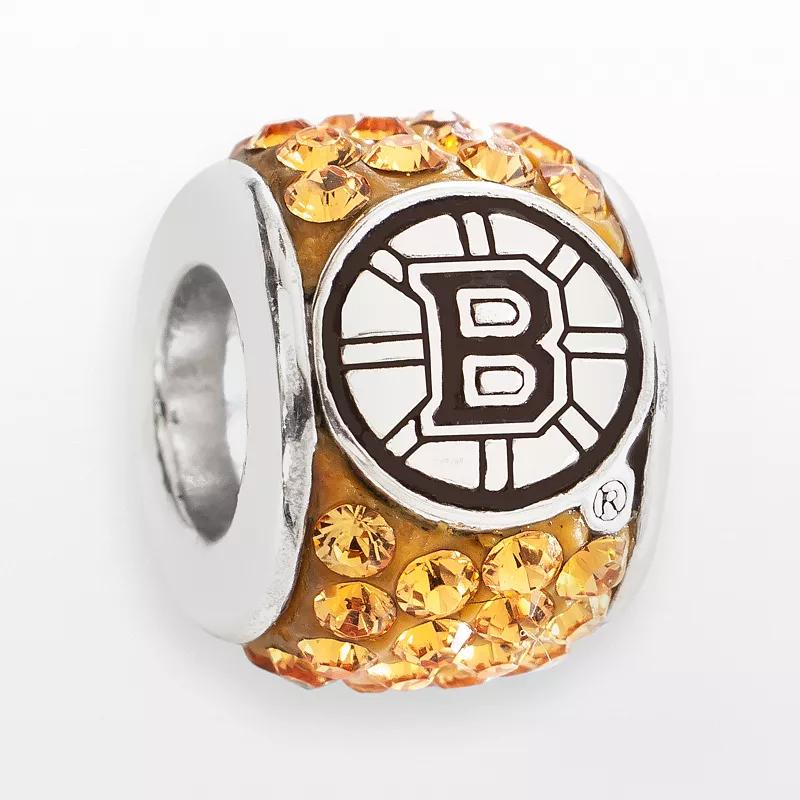 LogoArt Boston Bruins Sterling Silver Crystal Logo Bead, Womens, Topaz Product Image